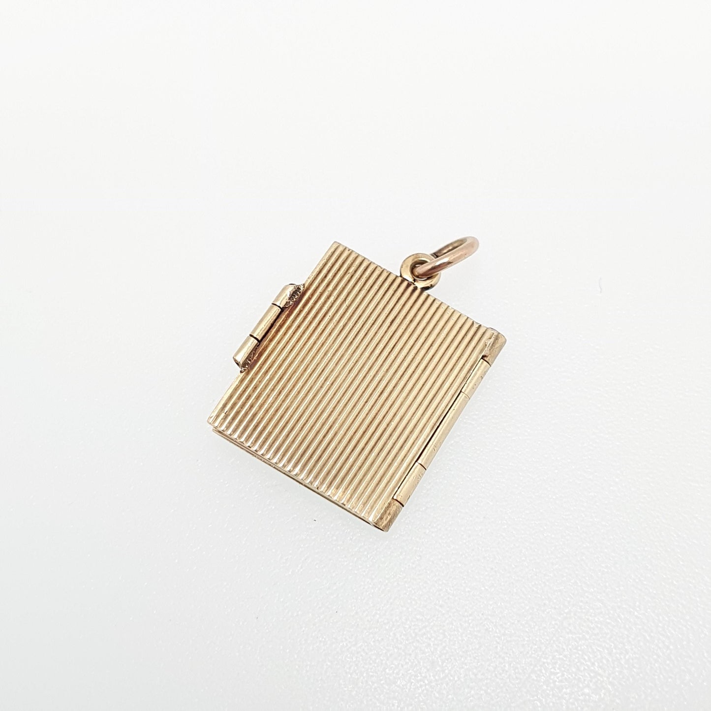 Antique 14k 14kt Gold Book Locket Rectangular Solid 585 Pendant Necklace Photo Picture Gift Charm Yellow Womens Retro Jewelry Jewellery
