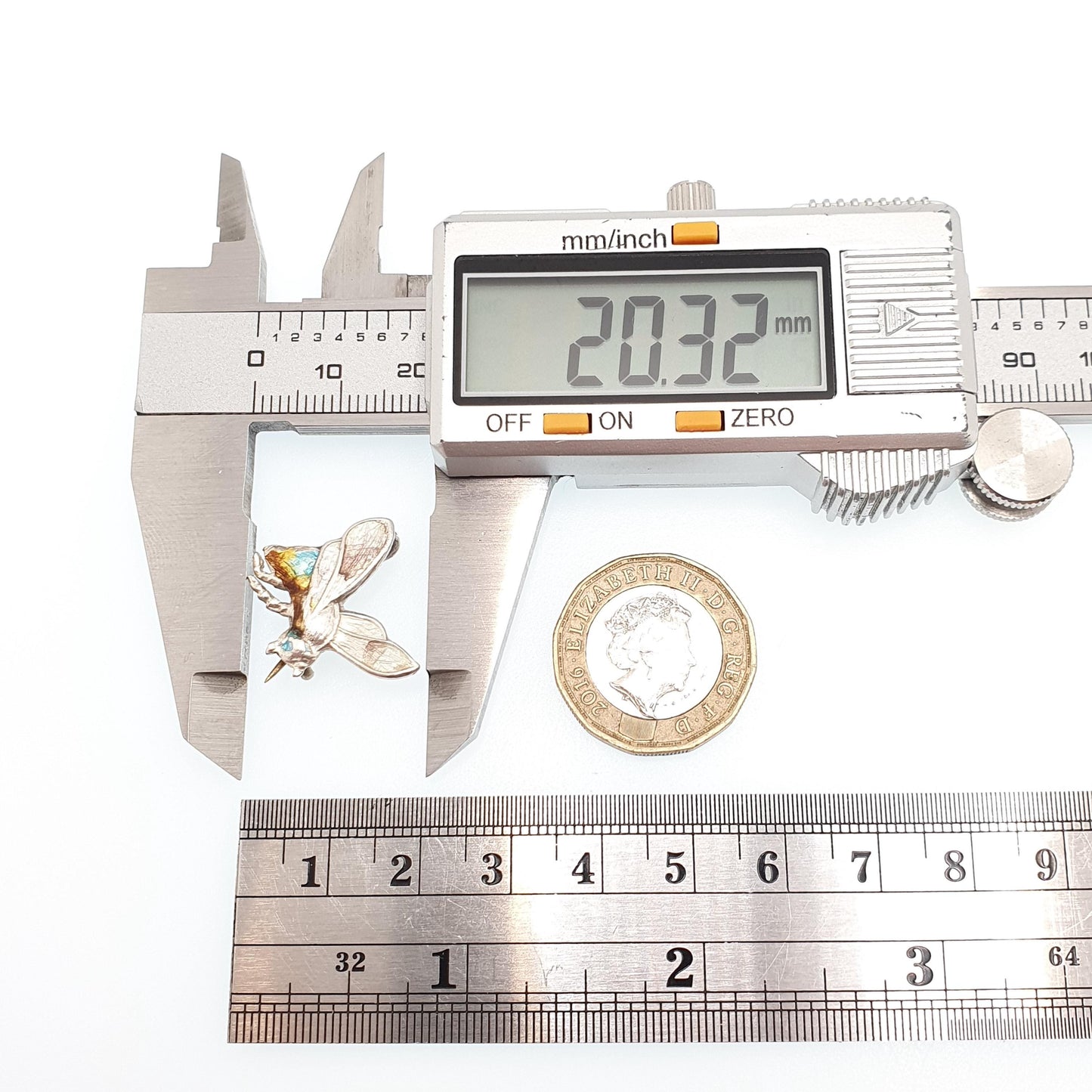 Antique Enamel Bee Brooch Pin Insect Silver Plate Champleve Songbird Swallow Vintage Cute Gift Fly Honeybee Ladies Womens Jewellery Jewelry