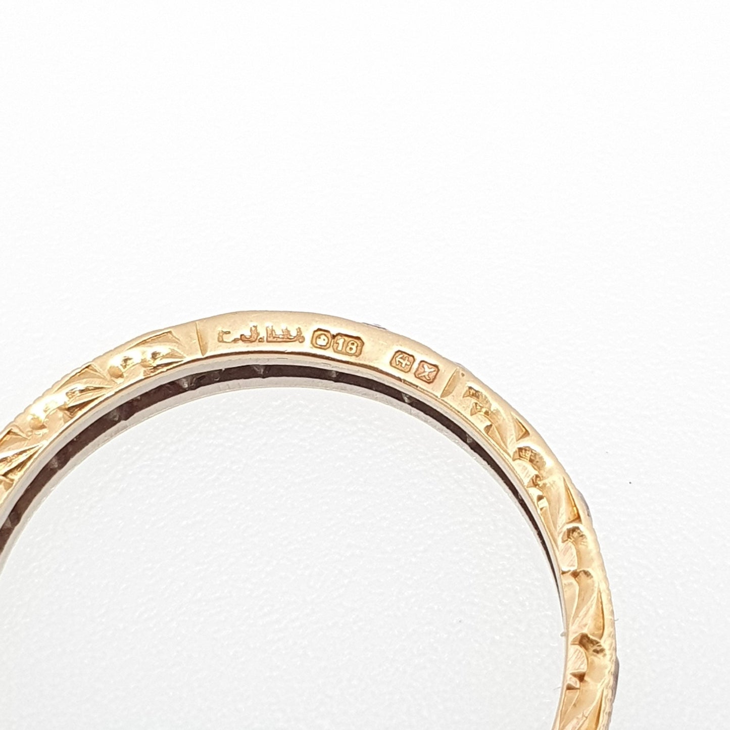 Vintage 18ct Gold Eternity Ring White Spinel Solid 18k 750 Band 1972 Hallmark Diamond Style Stacker Stacking Womens Jewelry Jewellery