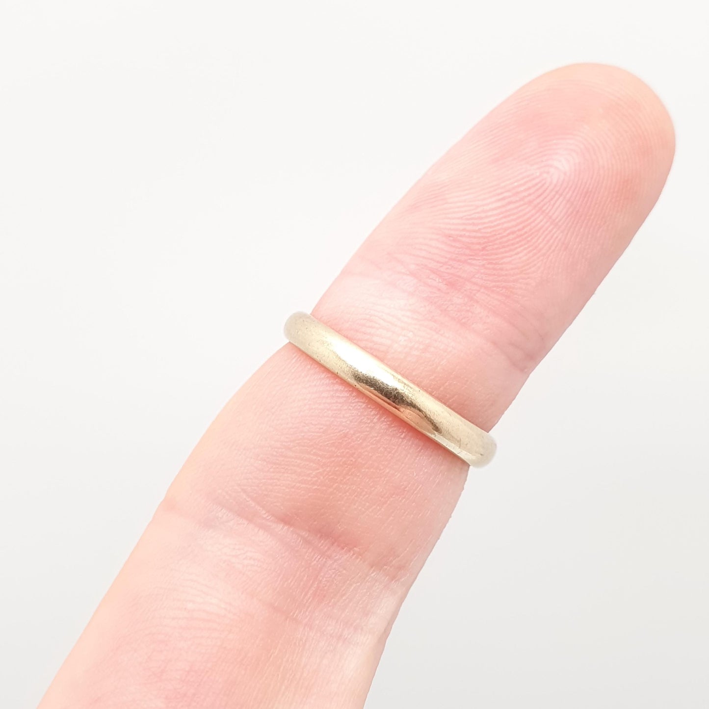 Vintage 9ct 9k Gold Wedding Band Ring 1946 Hallmarked Solid 375 Stacking Stacker Gift Yellow Smooth Mens Womens Fine Jewelry Jewellery