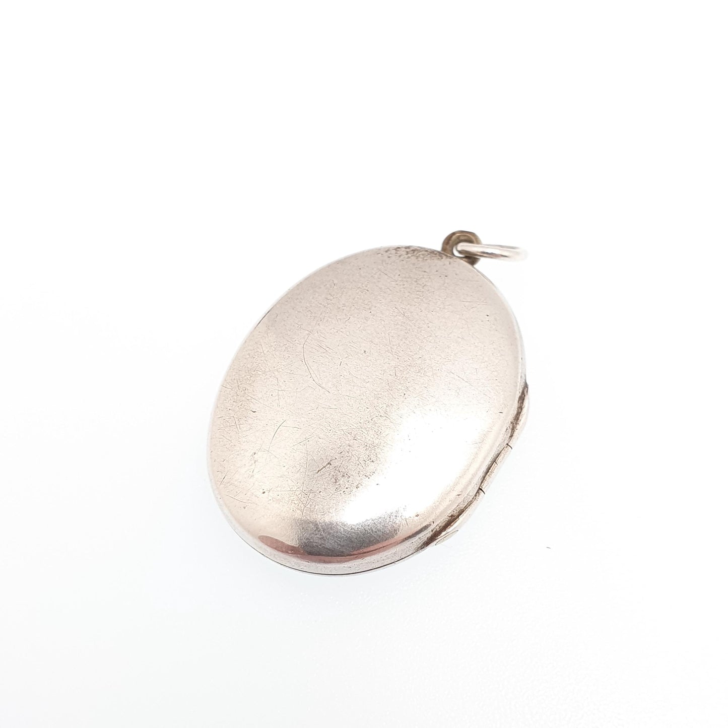 Antique Victorian Solid Silver Locket Buckle Hand Engraved Small Cute Oval Pendant Necklace Sweet Gift Womens Jewelry Vintage Jewellery