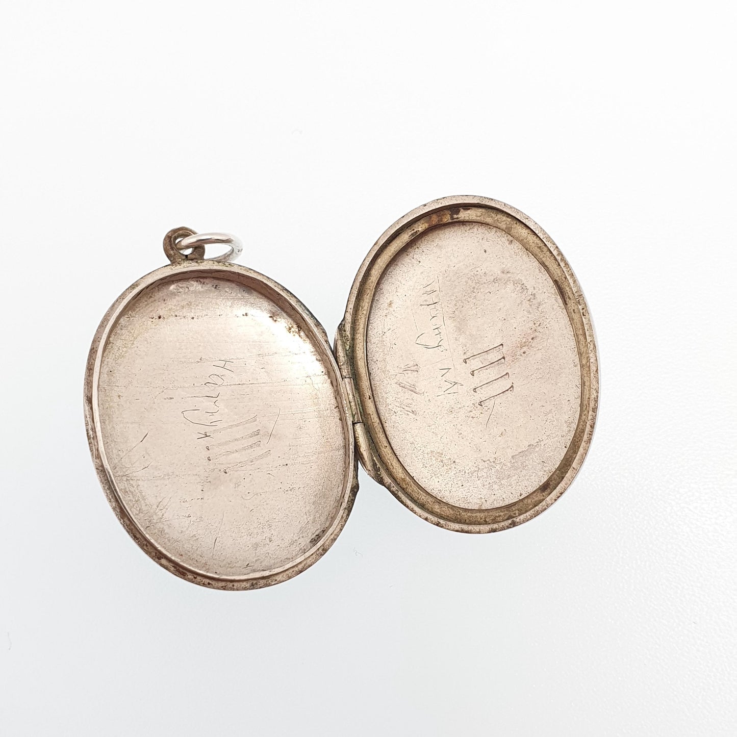Antique Victorian Solid Silver Locket Buckle Hand Engraved Small Cute Oval Pendant Necklace Sweet Gift Womens Jewelry Vintage Jewellery