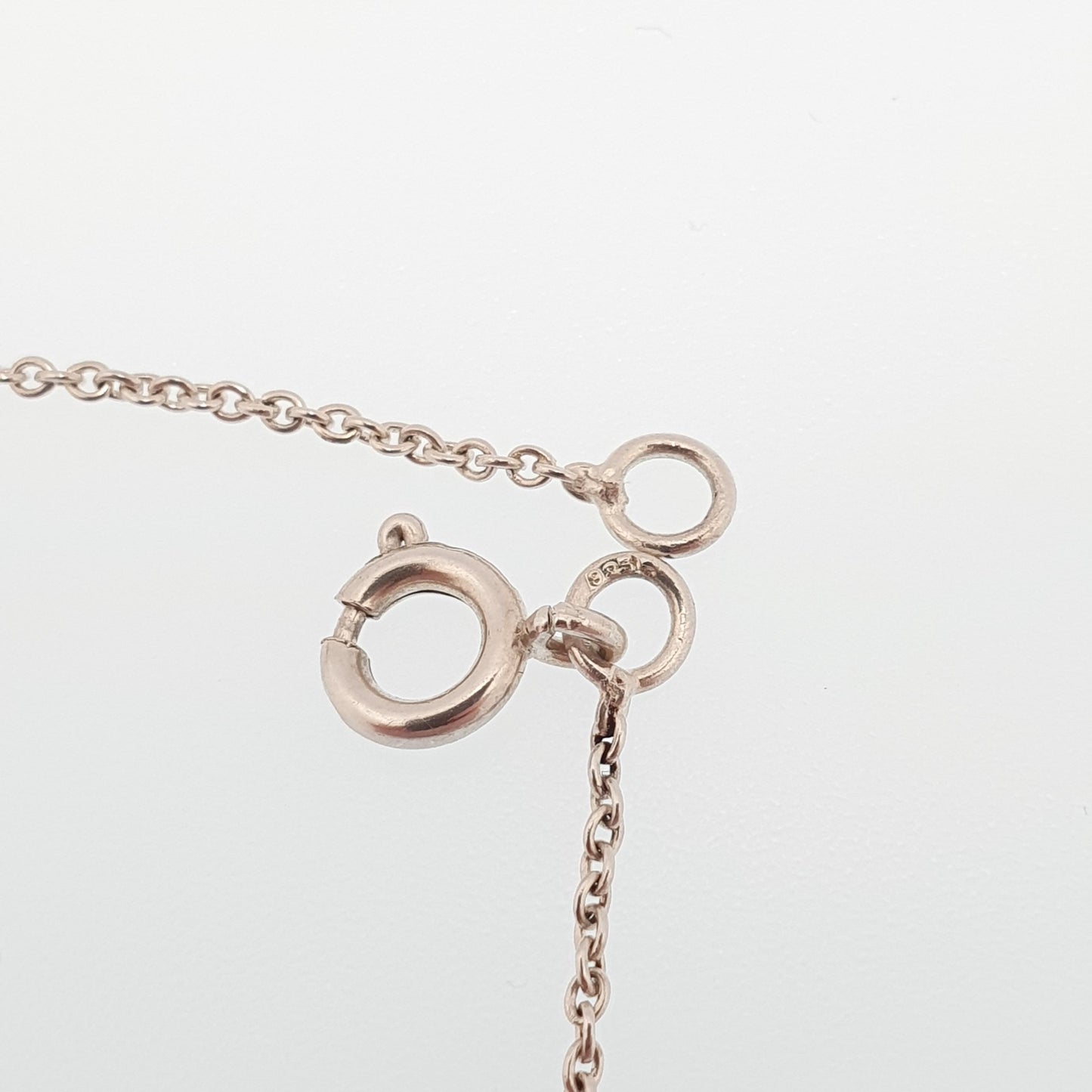 Antique Sterling Silver Chain Necklace Cable Link 45cm 17.7" 1.67g Trace Oval Links Genuine Womens Vintage Old Retro Jewelry Jewellery