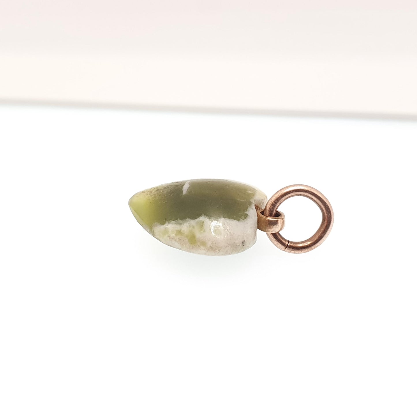 RESERVED/SOLD DON Antique 9ct Gold Connemara Marble Heart Necklace Pendant Victorian Irish Green Hardstone Love Gift Shape Womens
