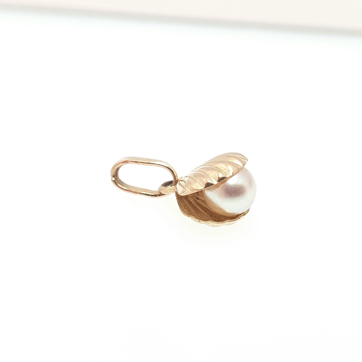 Vintage 9ct 9k Gold Clam Charm Oyster Bracelet Simulated Pearl Necklace Pendant Solid 375 Seashell Shell Womens Mens Jewelry Jewellery