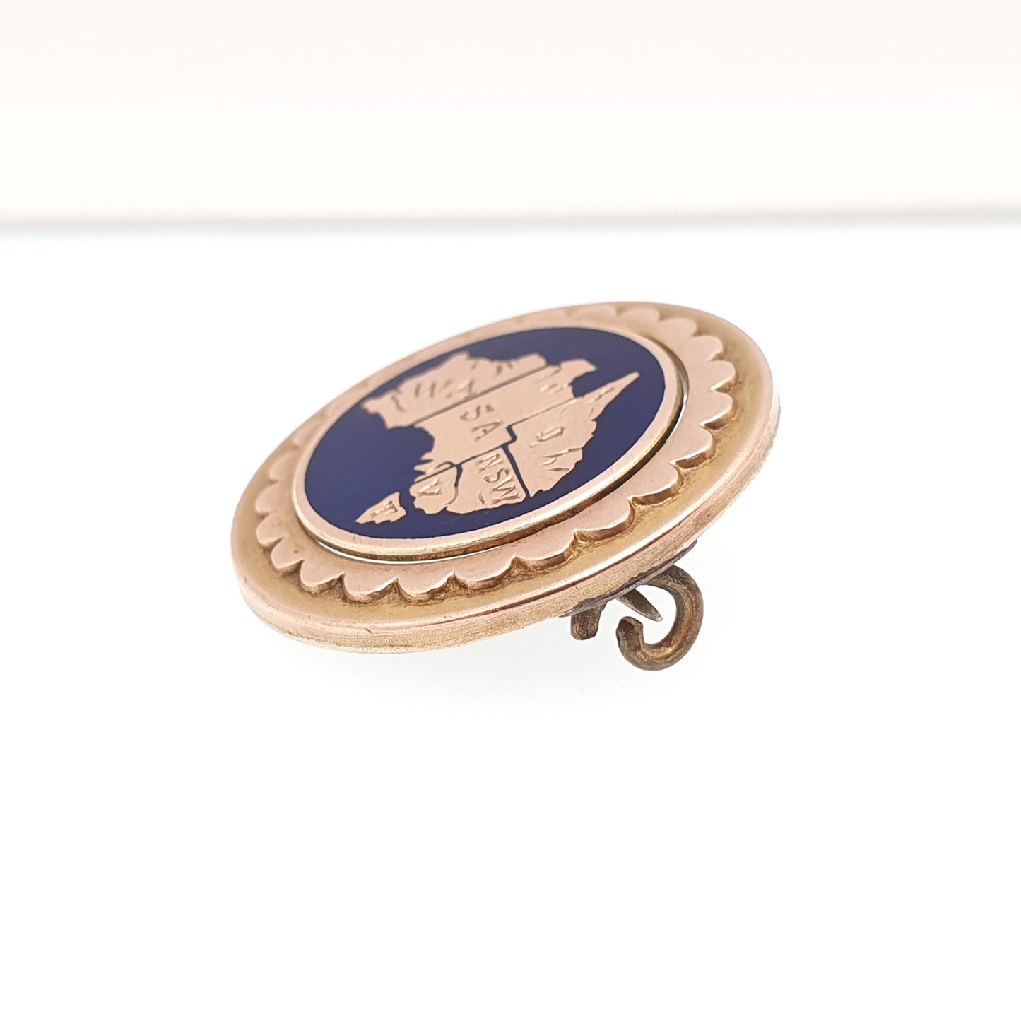 RESERVED/SOLD DON Antique 9ct Gold Australia Brooch States Territories Australian Hallmarked Enamel Willis & Sons Style Solid