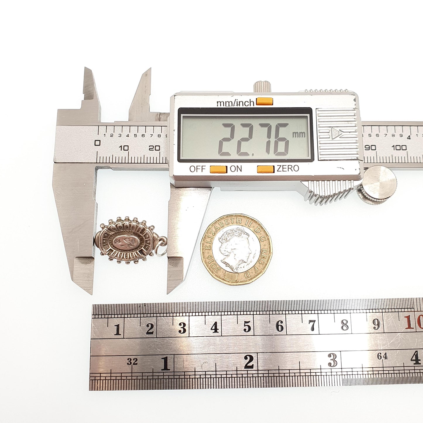 RESERVED/SOLD DON Antique Victorian Solid Silver Pendant Charm Necklace Etruscan Beaded Engraved Sweetheart Genuine 1800s