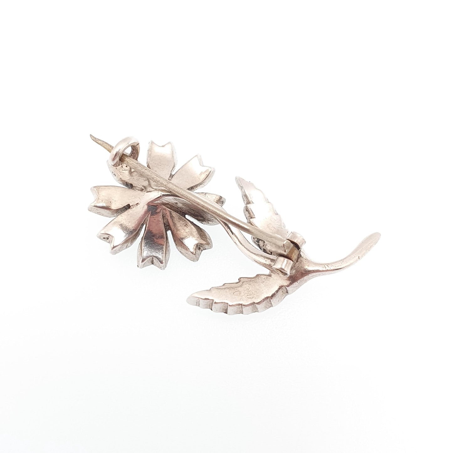 Antique Victorian Diamond Paste Flower Solid Silver Brooch Pin Fine Gift Daisy Sparkly Vintage Retro Flower Floral Womens Jewelry Jewellery