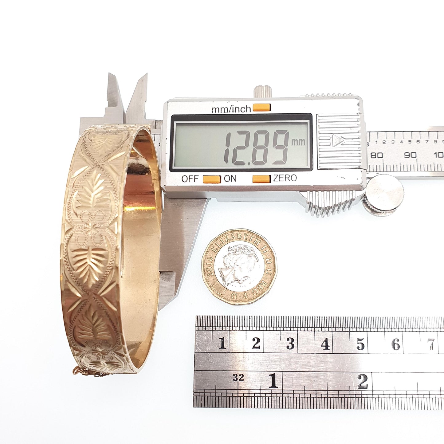 Old Vintage 9ct 9k Gold Metal Core Bangle Bracelet 50 Microns Thick Snap Engraved 23.86g Heavy Thick Gold Filled Womens Jewelry Jewellery