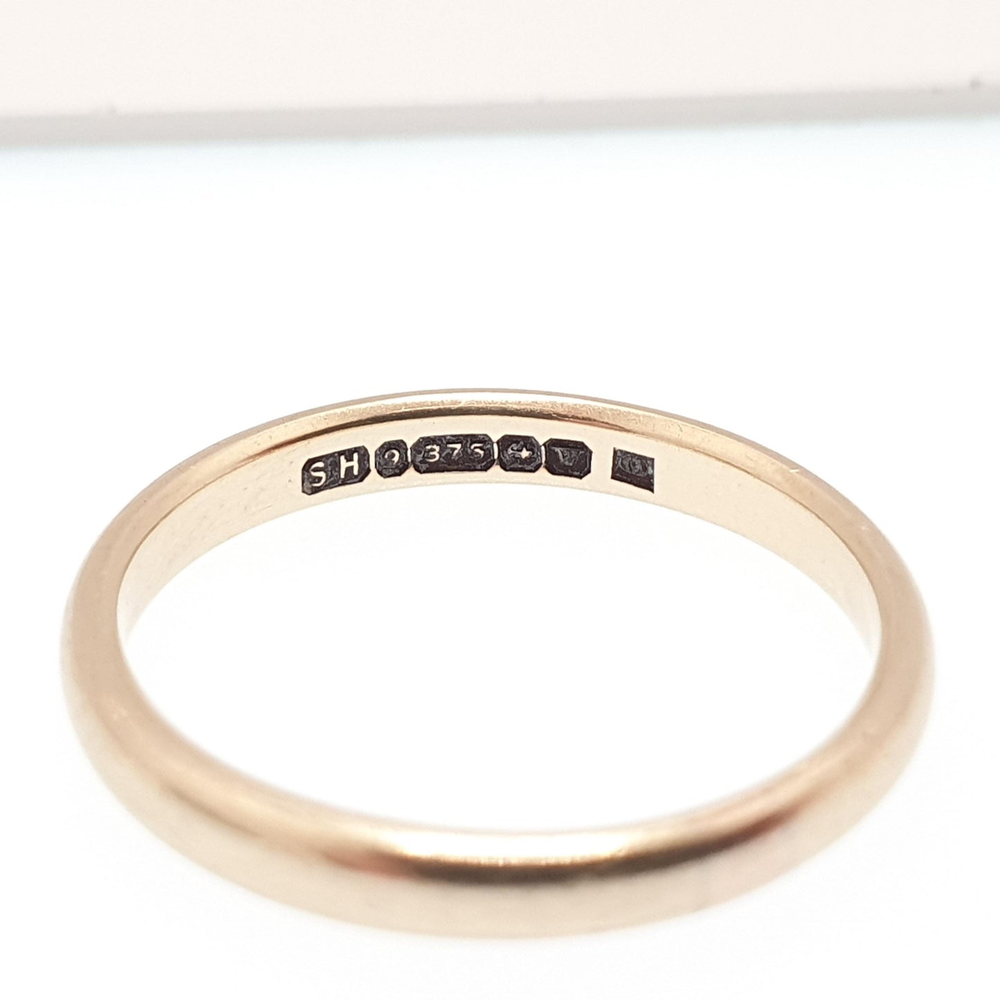 Vintage 9ct 9k Gold Wedding Band Ring 1946 Hallmarked Solid 375 Stacking Stacker Gift Yellow Smooth Mens Womens Fine Jewelry Jewellery