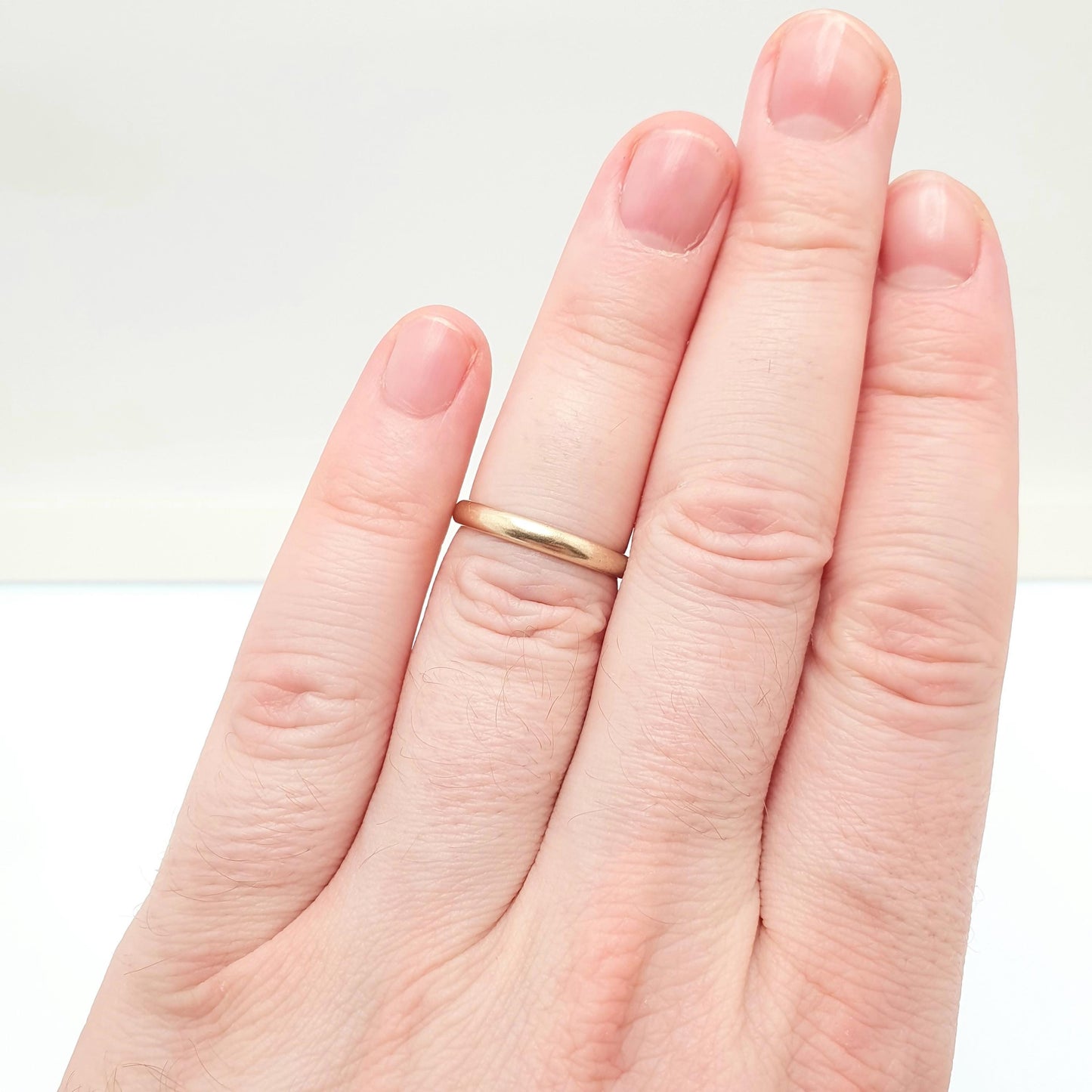 Vintage 9ct 9k Gold Wedding Band Ring 1946 Hallmarked Solid 375 Stacking Stacker Gift Yellow Smooth Mens Womens Fine Jewelry Jewellery