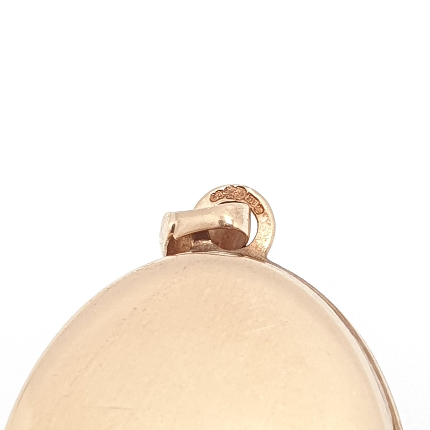 Vintage Solid 9ct 9k Gold Locket Oval All 375 9 Carat Gold Embossed Necklace Hallmark Photo Picture Pendant Retro Jewelry Womens Jewellery