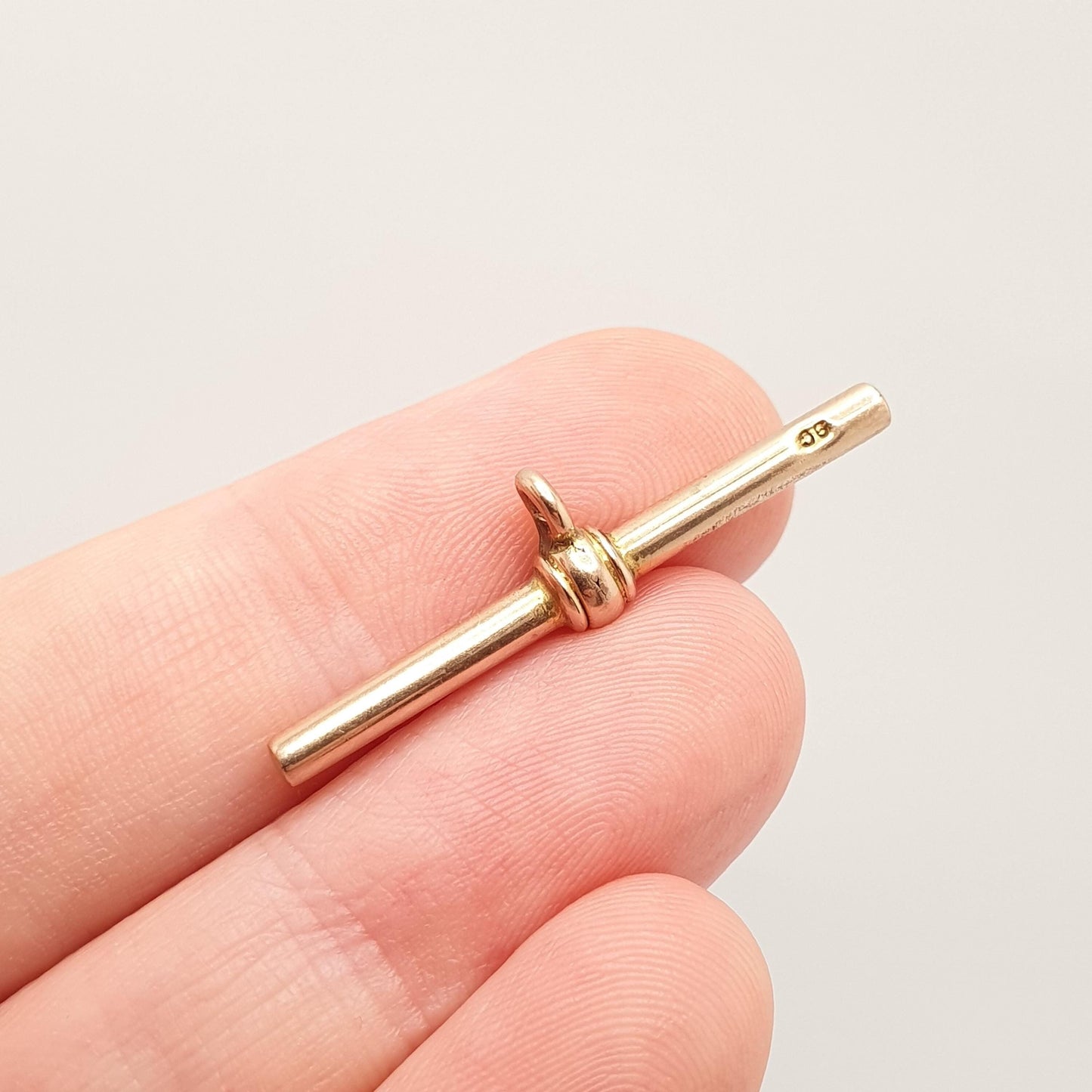 Antique Victorian 9ct Rose Gold T Bar Pendant Fob Necklace Solid 375 9k 9 Carat Large Hallmark Albert Chain Jewelry Jewellery Mens Womens