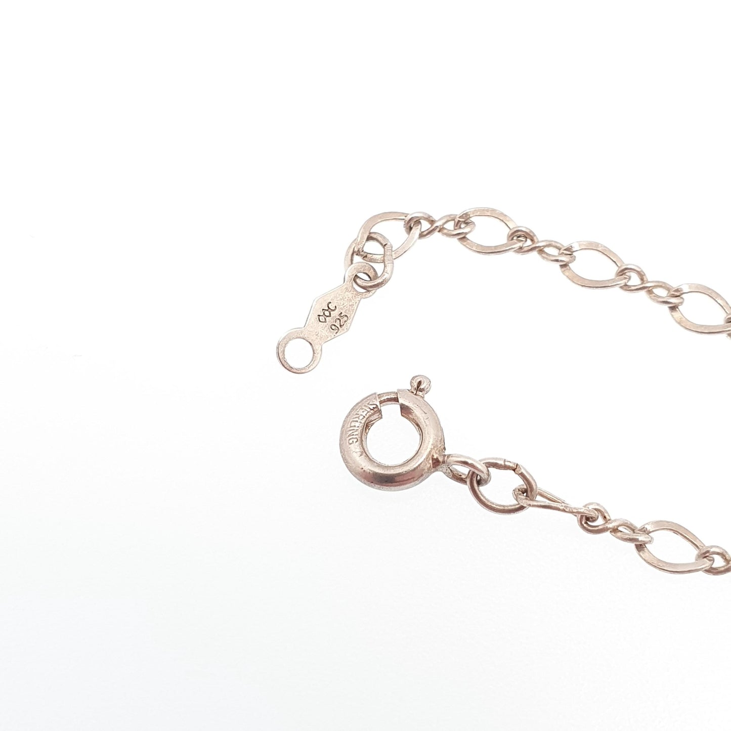 Vintage Sterling Silver Figaro Link Chain Necklace 46cm 18.1" 2.77g Curb Links Long Solid 925 Unisex Mens Womens Retro Jewelry Jewellery