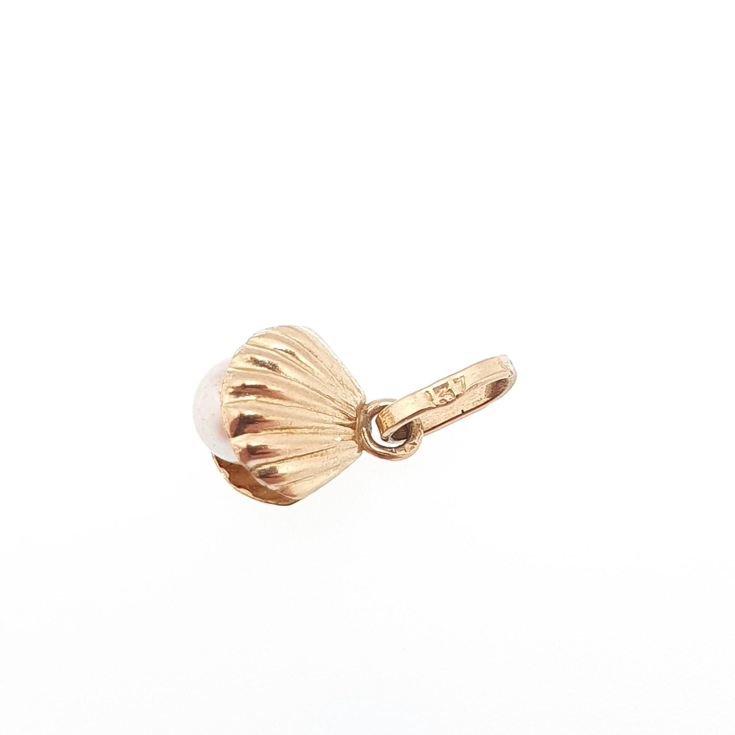 Vintage 9ct 9k Gold Clam Charm Oyster Bracelet Simulated Pearl Necklace Pendant Solid 375 Seashell Shell Womens Mens Jewelry Jewellery