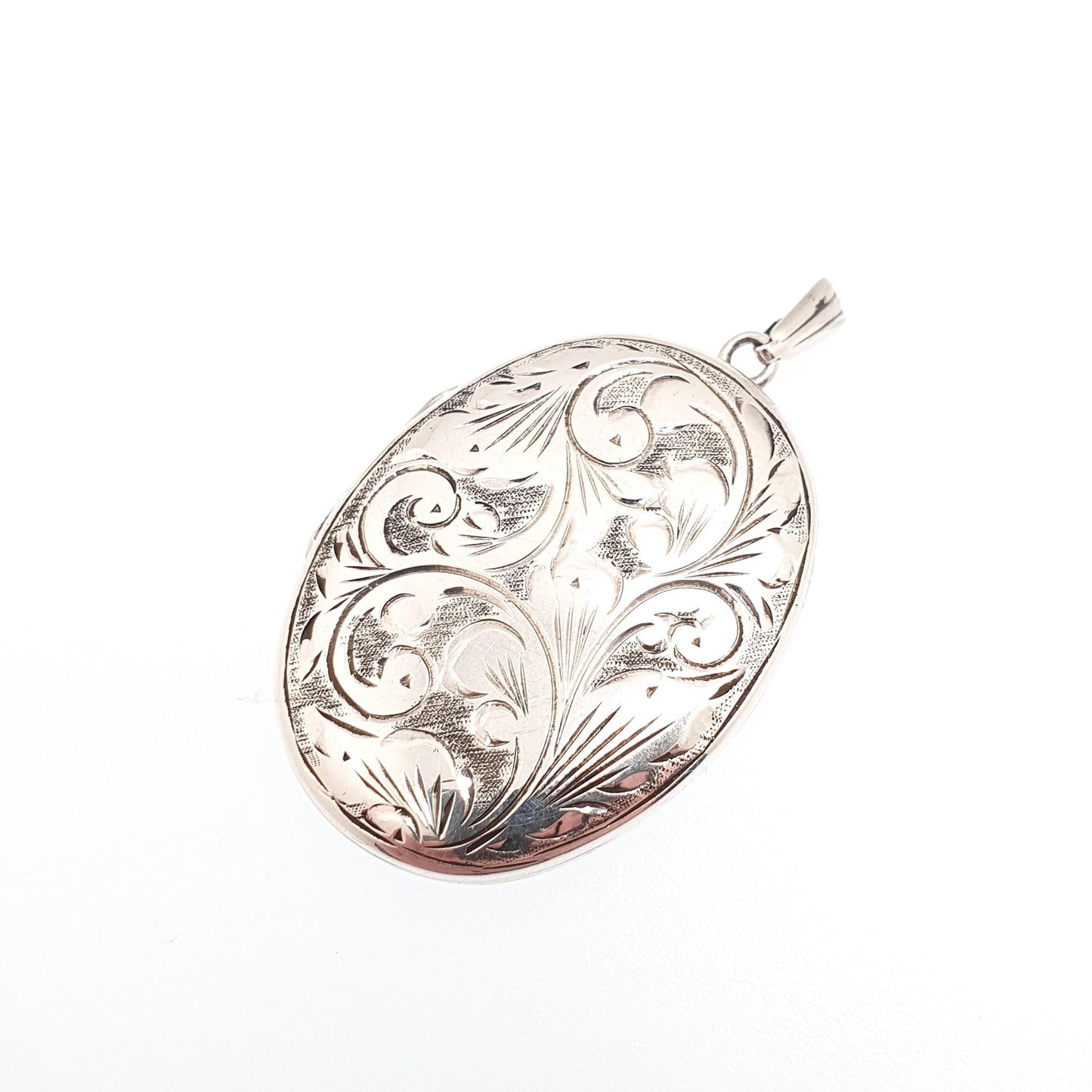 Vintage Sterling Silver Locket Oval 1975 Hallmark Pendant Necklace Large Big Engraved Retro Fine Solid 925 Jewelry Womens Jewellery