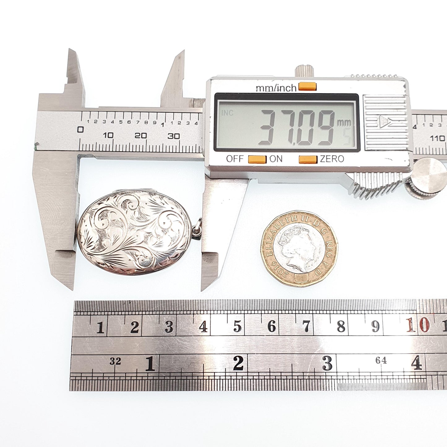 Vintage Sterling Silver Locket Oval 1975 Hallmark Pendant Necklace Large Big Engraved Retro Fine Solid 925 Jewelry Womens Jewellery