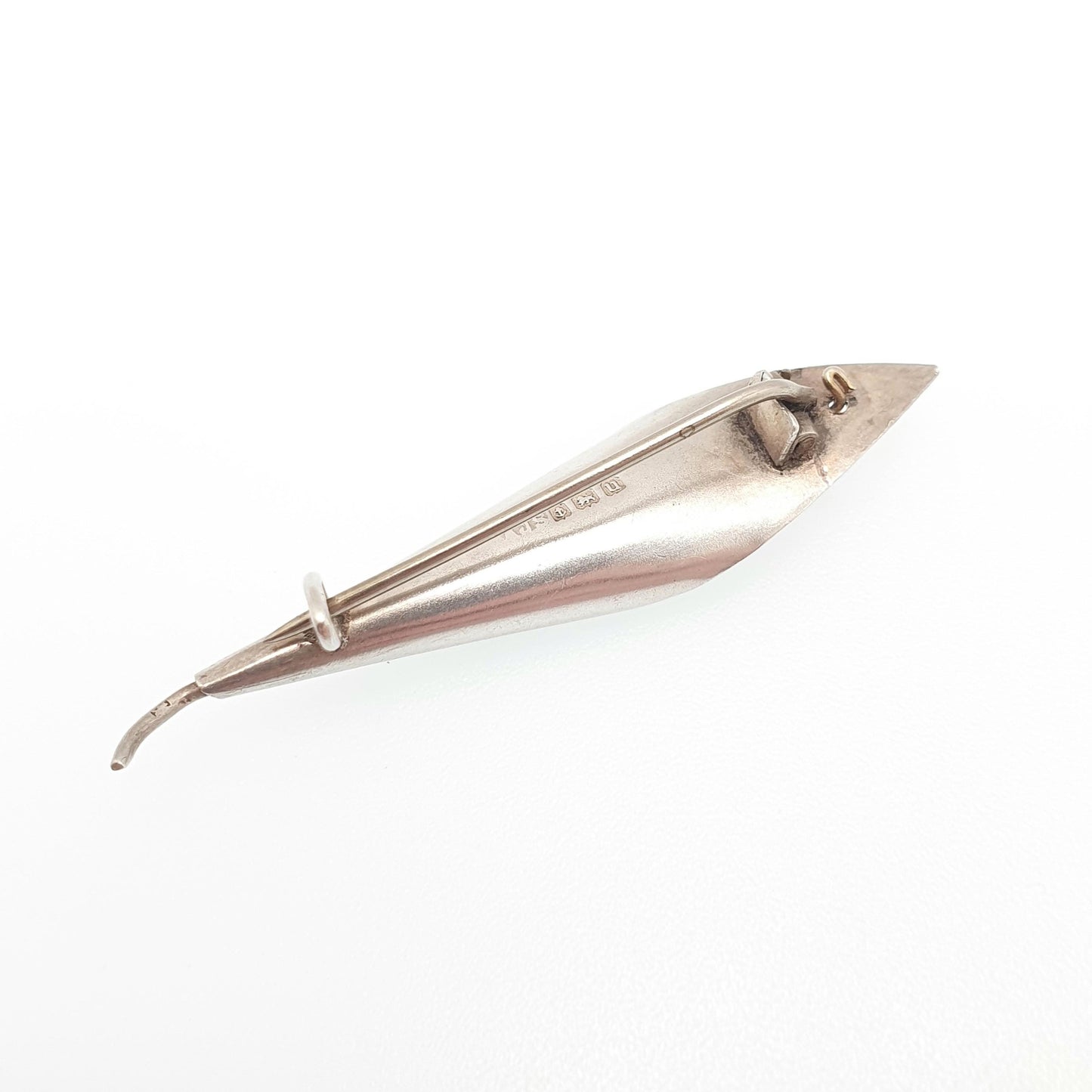Antique Sterling Silver Leaf Brooch Diamond Paste 1919 Hallmarked Art Deco Sparkly Leaves Genuine Solid 925 Jewellery Ladies Womens Jewelry