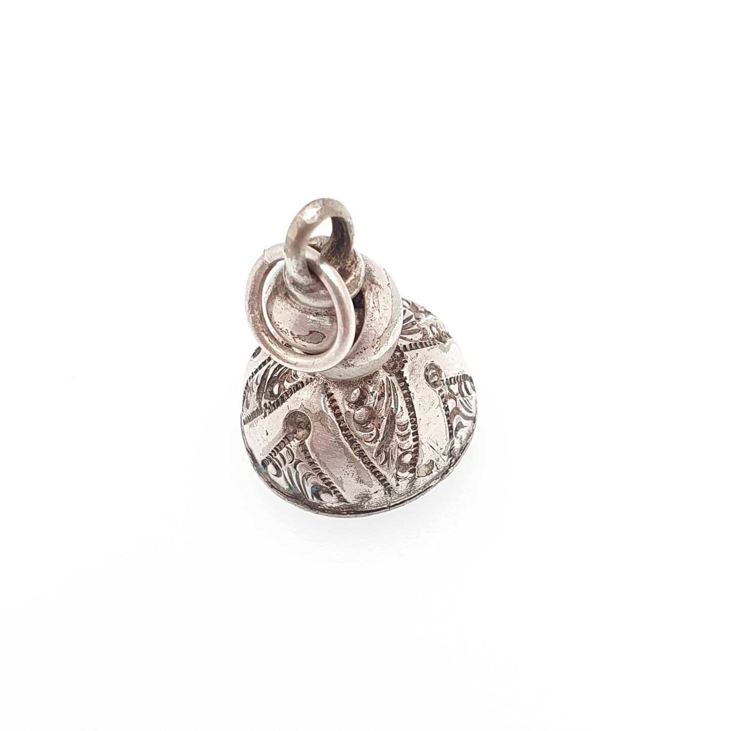 Antique Georgian Fob Pendant Silver Plate Garnet Paste Necklace Dimpled Red Glass Letter Seal Gemstone Fine Estate Vintage Jewelry Jewellery