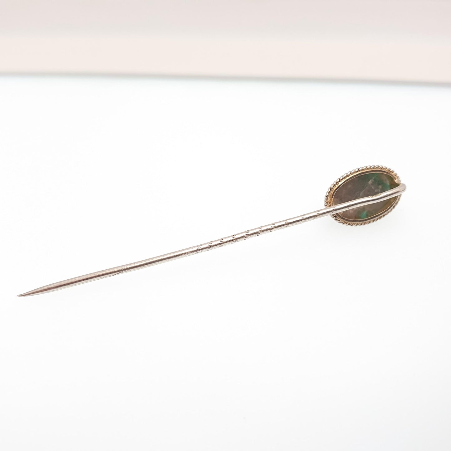 Antique Victorian Solid Silver Natural Turquoise Stick Pin European Oval Cut Cabochon Solitaire Gemstone Genuine Vintage Gents Mens Lapel