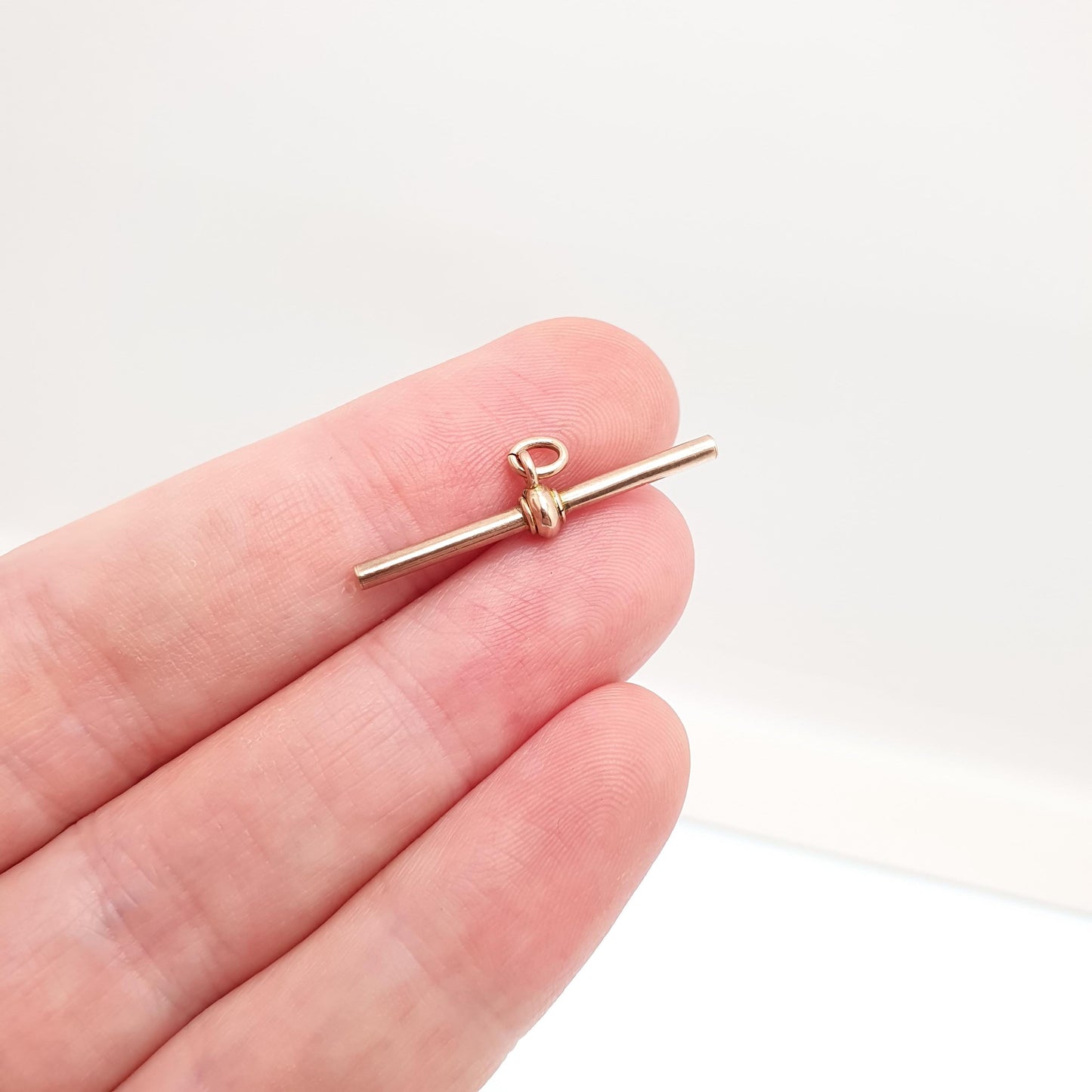 Antique Victorian 9ct Rose Gold T Bar Pendant Fob Necklace Solid 375 9k 9 Carat Large Hallmark Albert Chain Jewelry Jewellery Mens Womens