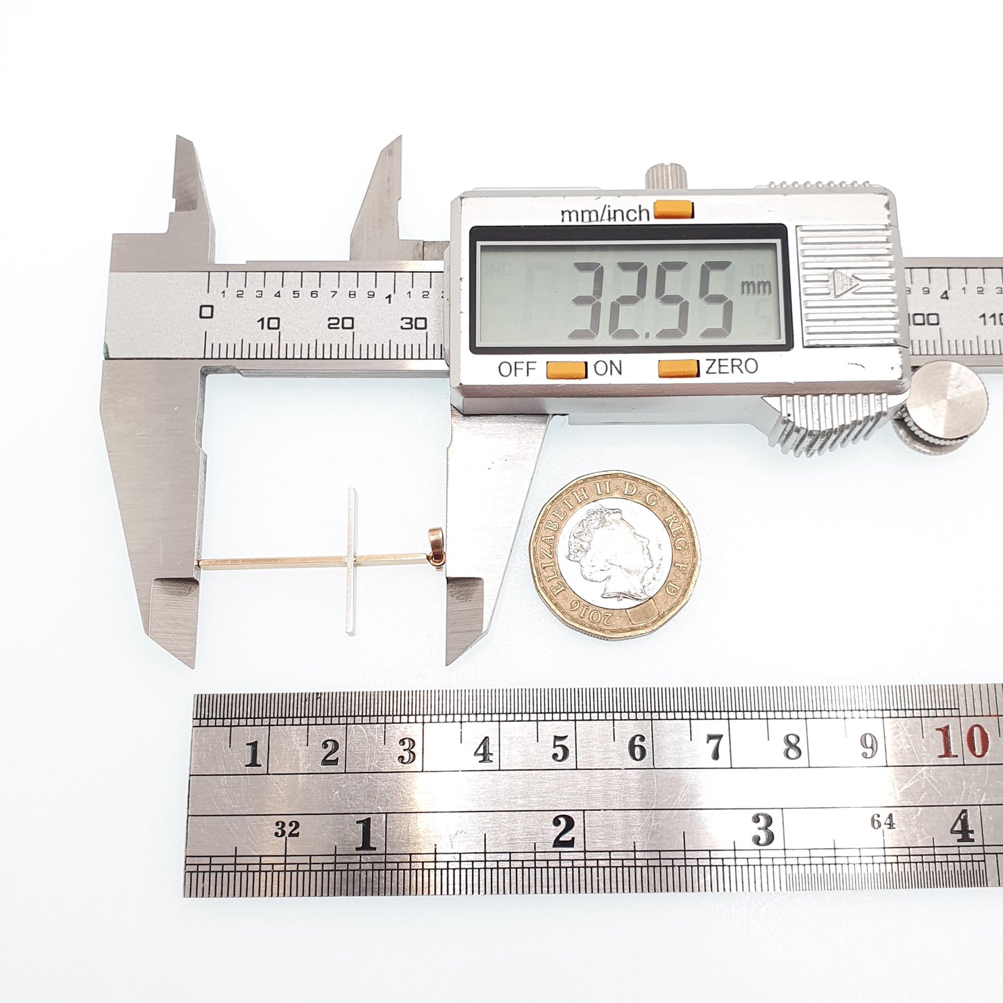 Vintage 9k 9ct Gold Cross Crucifix Necklace Pendant Dual Tone White Yellow Solid 375 Hallmark Catholic Christian Religious Jewelry Jewellery