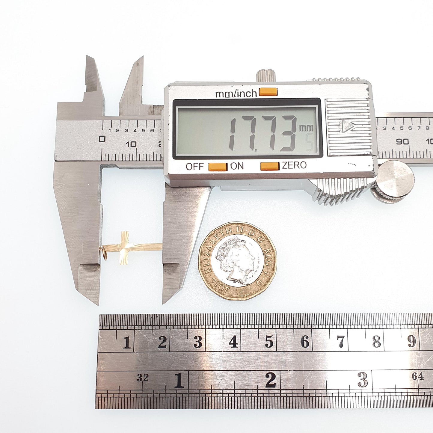 Vintage 9k 9ct Solid Gold Cross Tiny Crucifix Necklace Pendant Charm Small Petite Cute Solid 375 Girls Ladies Womens Jewelry Jewellery