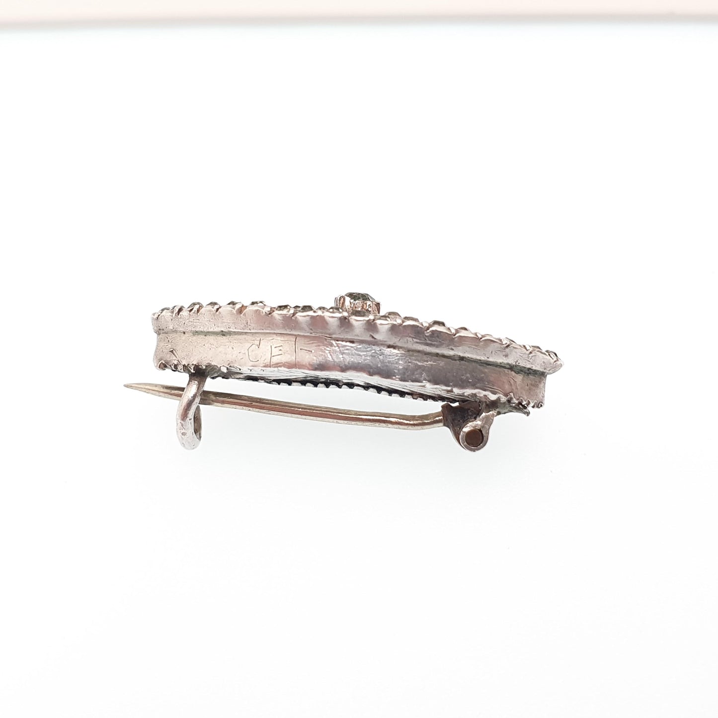 Antique Solid Silver Bristol Blue Glass Diamond Paste Brooch Victorian Cluster Pin Georgian Revival Vintage 1800s Womens Jewelry Jewellery