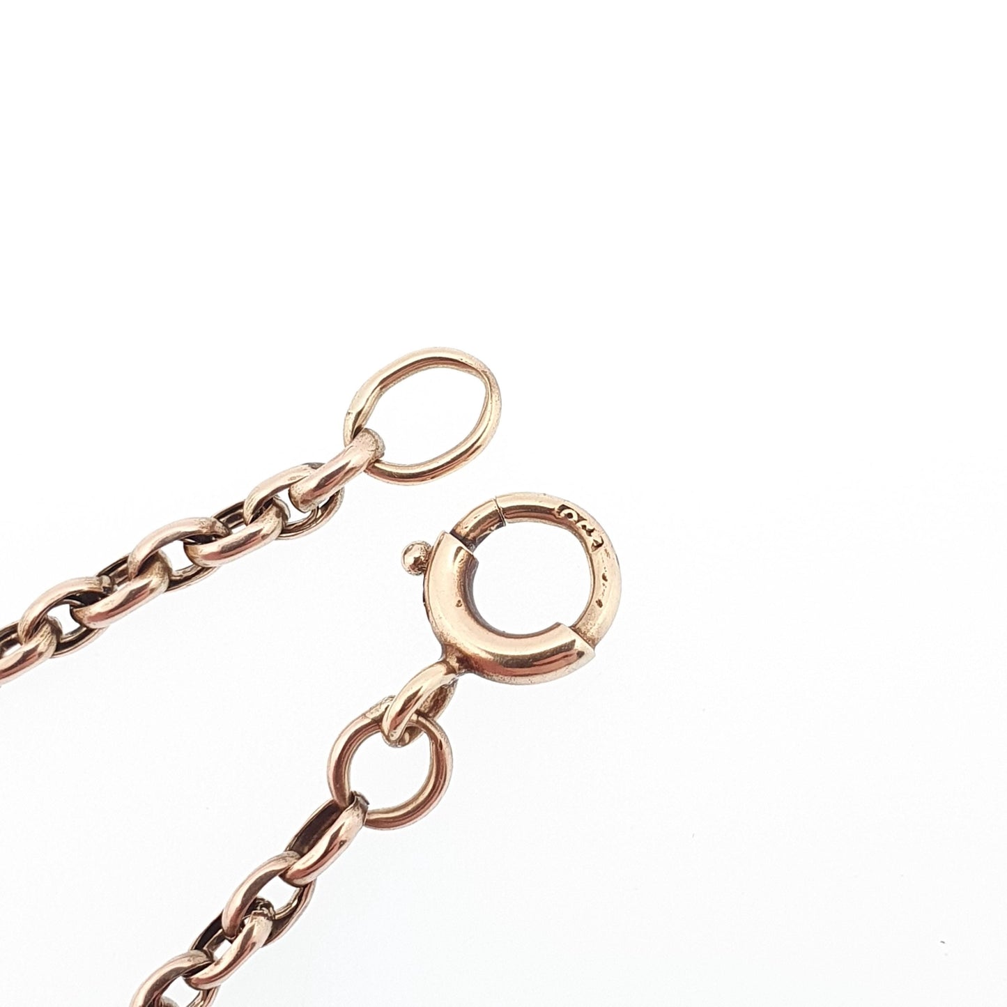 Antique 9ct 9k Gold Chain Necklace Victorian Belcher Guard Cable Link Solid 375 49cm 19.3" 5.75g Estate Oval Genuine Vintage Womens Jewelry