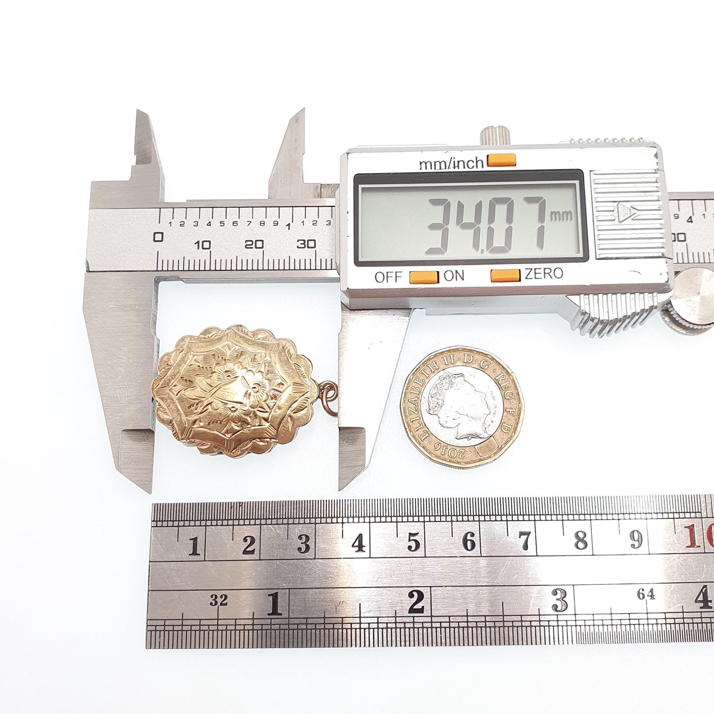 Antique Rolled Gold Locket Necklace Pendant Gold Filled Front & Back Pattern Engraved Oval Vintage Frilled Womens Ladies Jewellery Jewelry