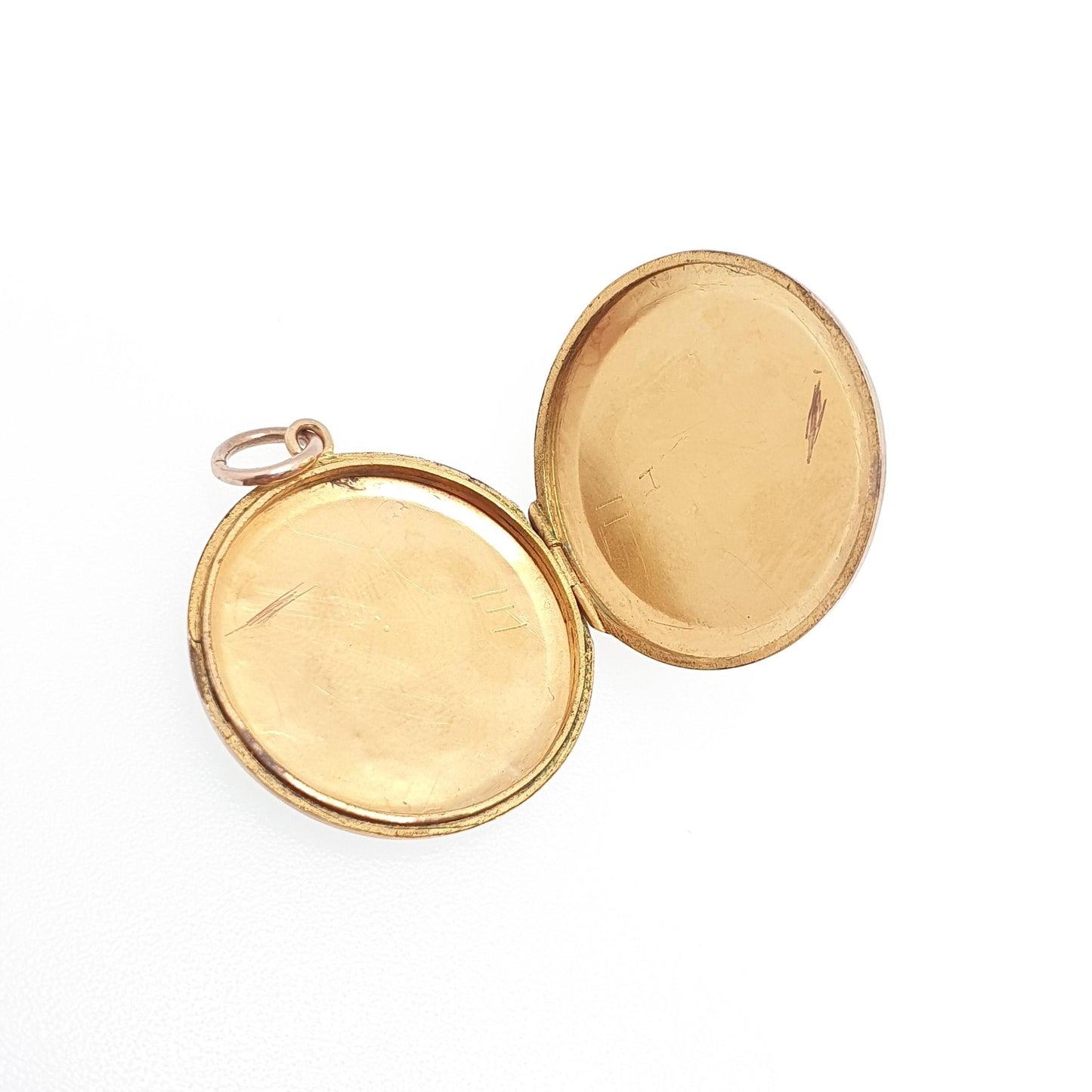 Antique 9ct Rose Gold Locket Victorian Flower Floral Solid 9k 375 Back & Front Engraved Cute Pendant Gift Necklace Jewelry Womens Jewellery