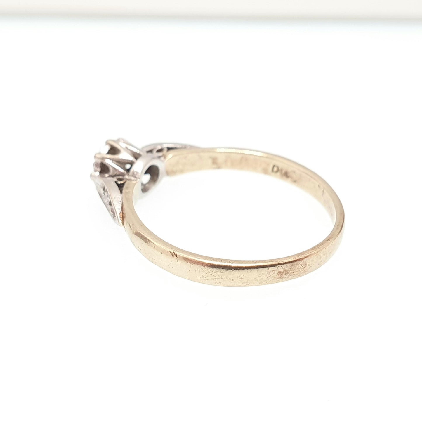 Vintage 9ct Gold Diamond Ring Cathedral Set Solid 9k 375 Hallmarked Fine Estate Retro Diamonds Genuine Gemstone Womens Jewelry Jewellery