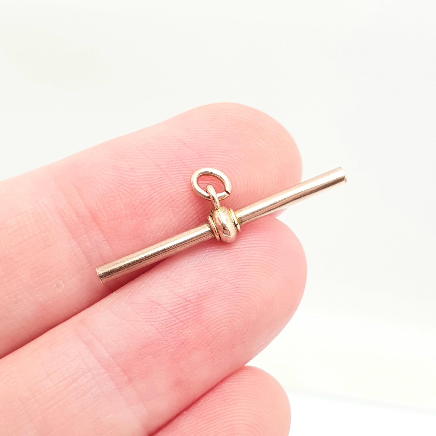 Antique Victorian 9ct Rose Gold T Bar Pendant Fob Necklace Solid 375 9k 9 Carat Large Hallmark Albert Chain Jewelry Jewellery Mens Womens