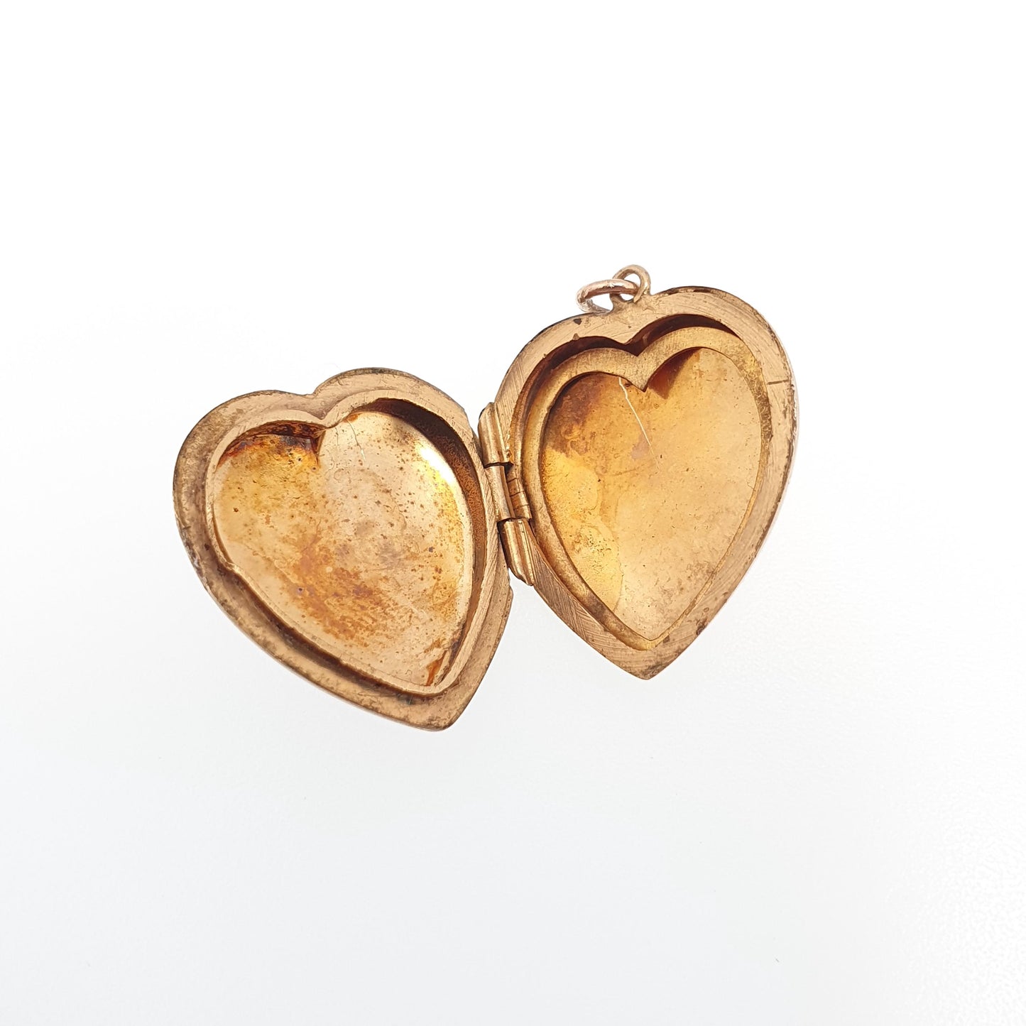 Antique 9ct Gold Heart Locket Cute Engraved Solid 9k 375 Pendant Fine Estate Love Gift Back & Front Necklace Retro Jewelry Womens Jewellery