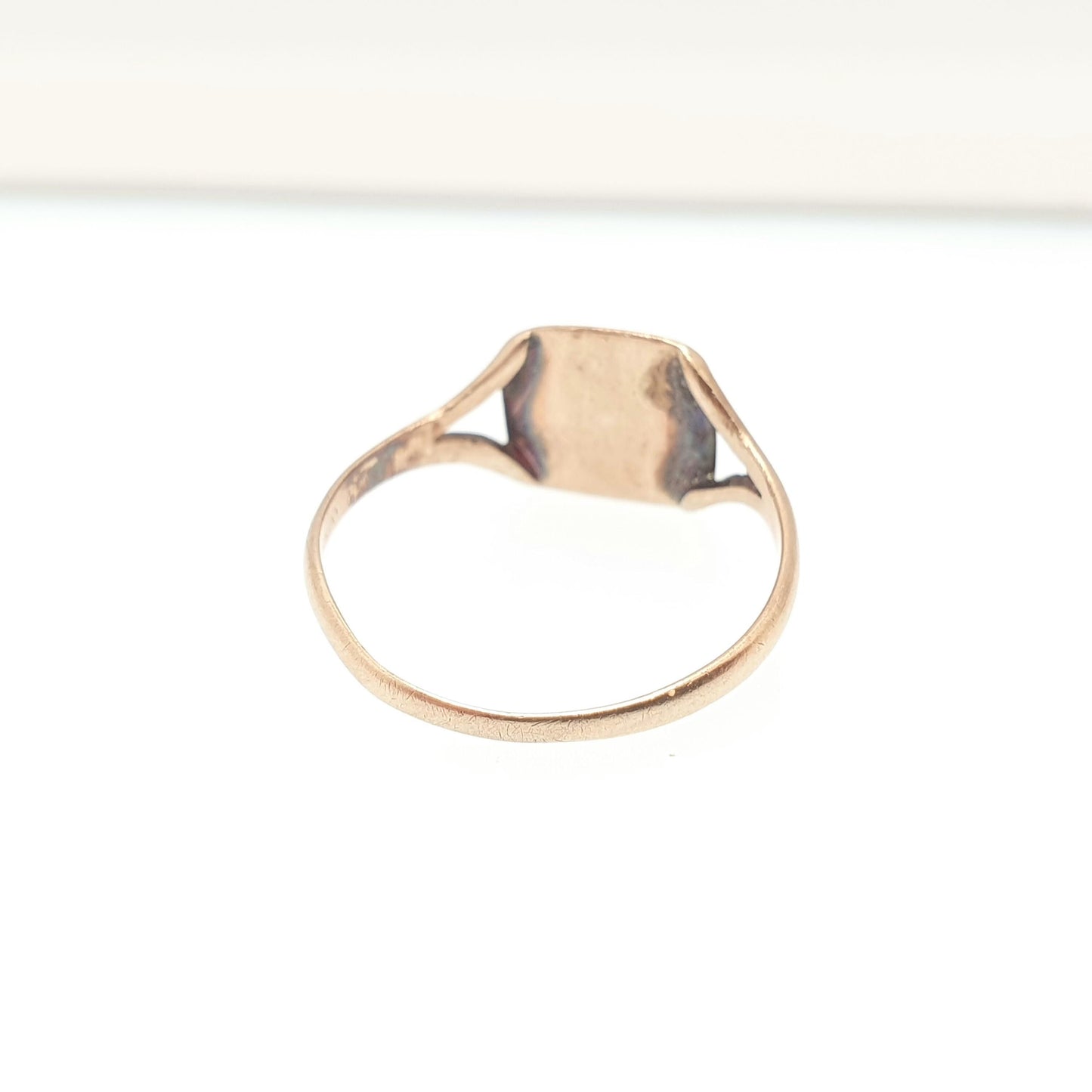 Antique Victorian 9ct 9k Gold Signet Ring Square Solid Yellow 375 9kt Plain Smooth Fine Estate Vintage Mens Womens Jewelry Jewellery