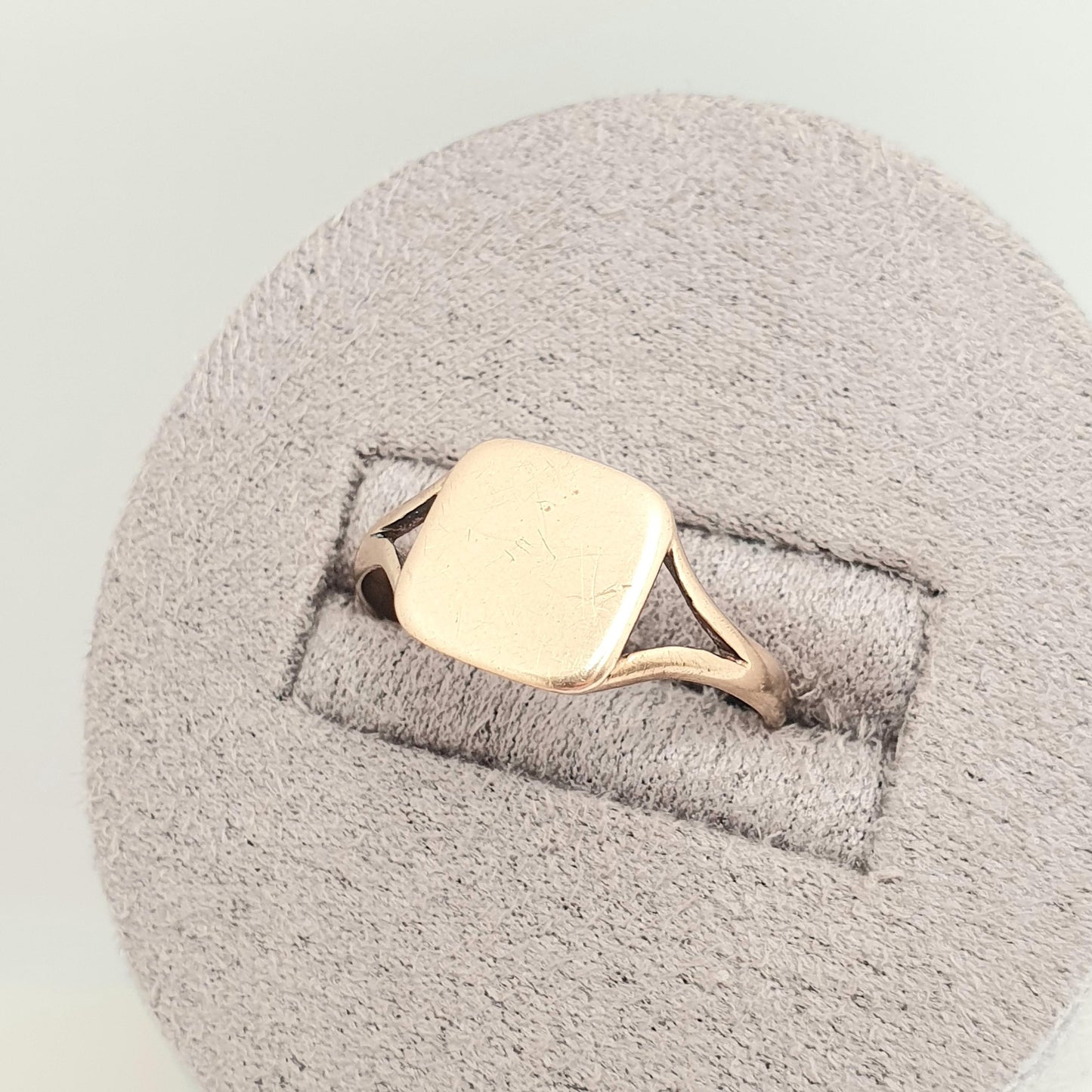 Antique Victorian 9ct 9k Gold Signet Ring Square Solid Yellow 375 9kt Plain Smooth Fine Estate Vintage Mens Womens Jewelry Jewellery