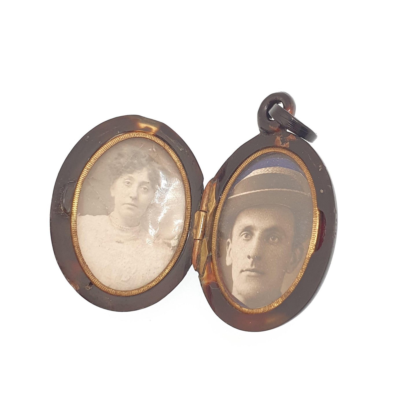 Antique Victorian Pique Locket Pendant Shield Large Big Necklace Gold Inlay Rare Unique Shell 1800s Vintage Women Ladies Jewelry Jewellery