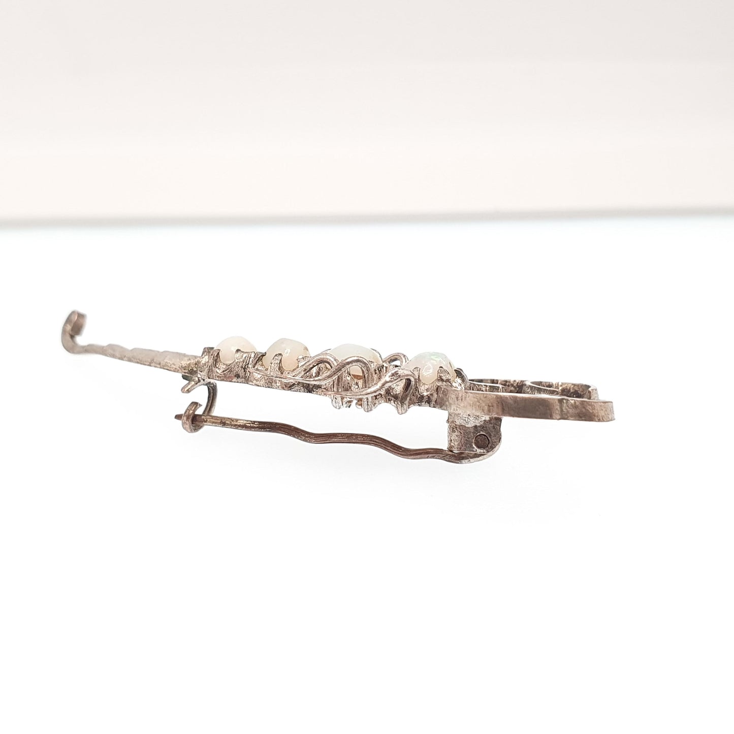 Antique Natural Opal Scorpion Brooch Scorpio White Silver Tone Victorian Genuine Gemstones Vintage Arachnid Insect Gift Jewelry Jewellery