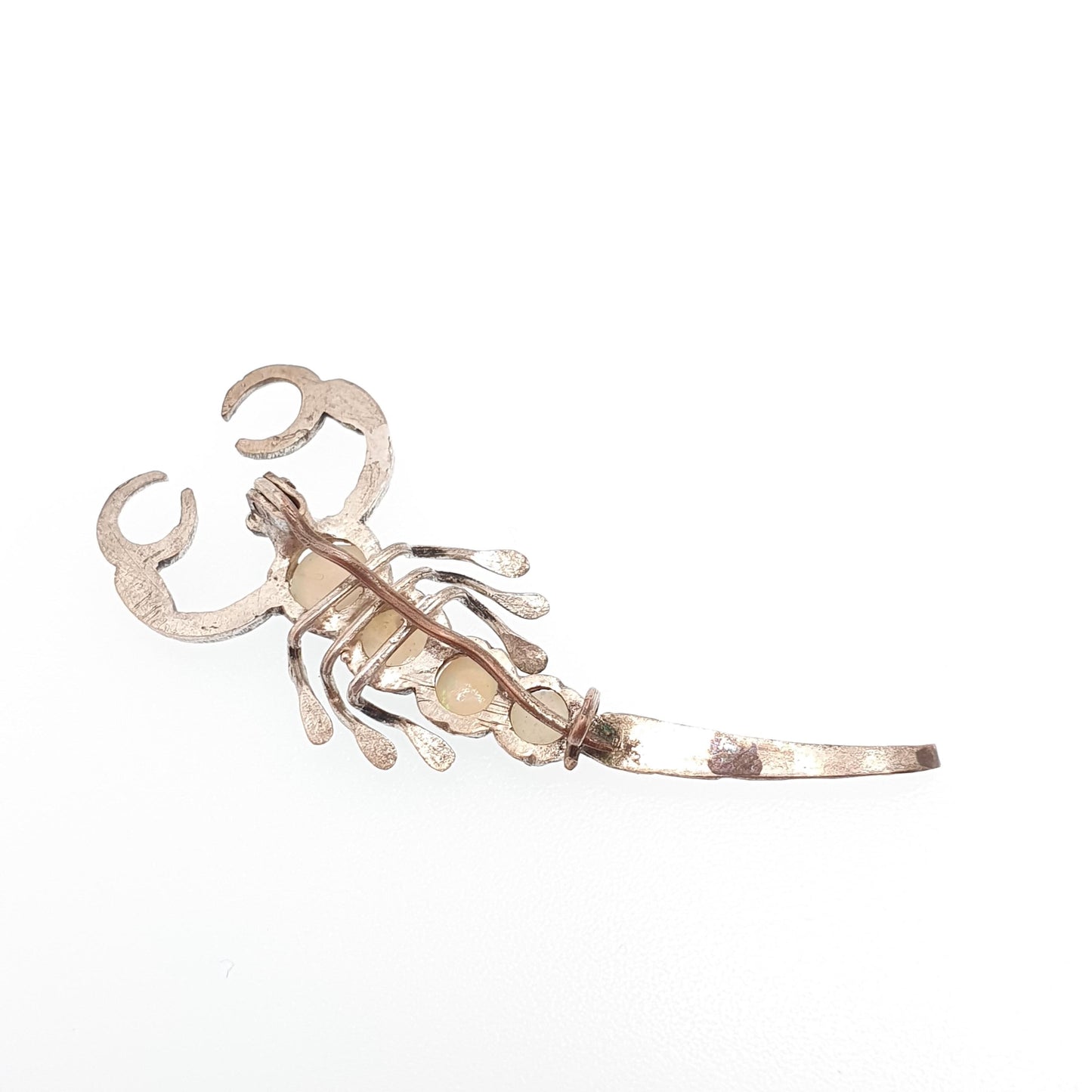 Antique Natural Opal Scorpion Brooch Scorpio White Silver Tone Victorian Genuine Gemstones Vintage Arachnid Insect Gift Jewelry Jewellery