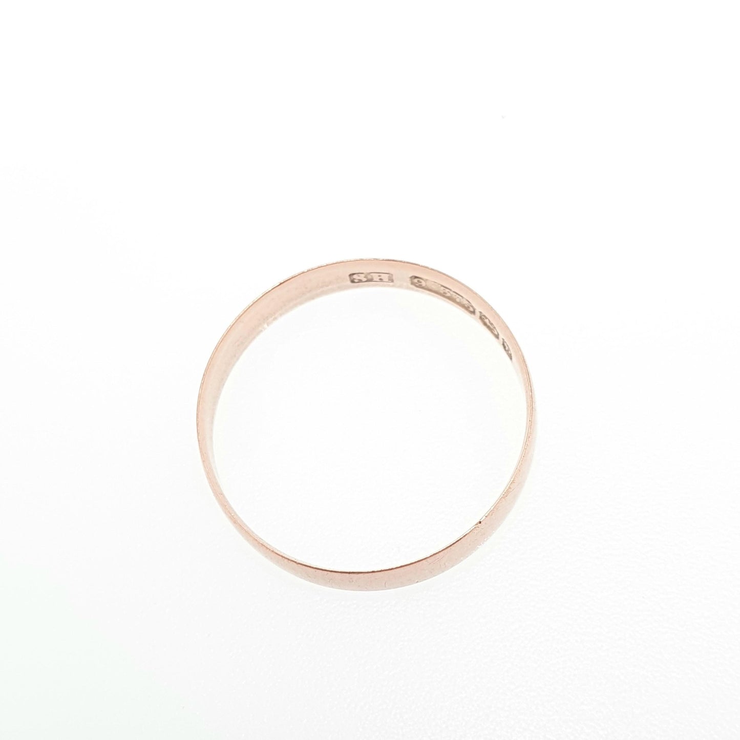 Antique Victorian 9ct Rose Gold Band Ring Wedding 1898 Hallmark Solid 9k 375 Plain Smooth Fine Estate Mens Womens Vintage Jewelry Jewellery