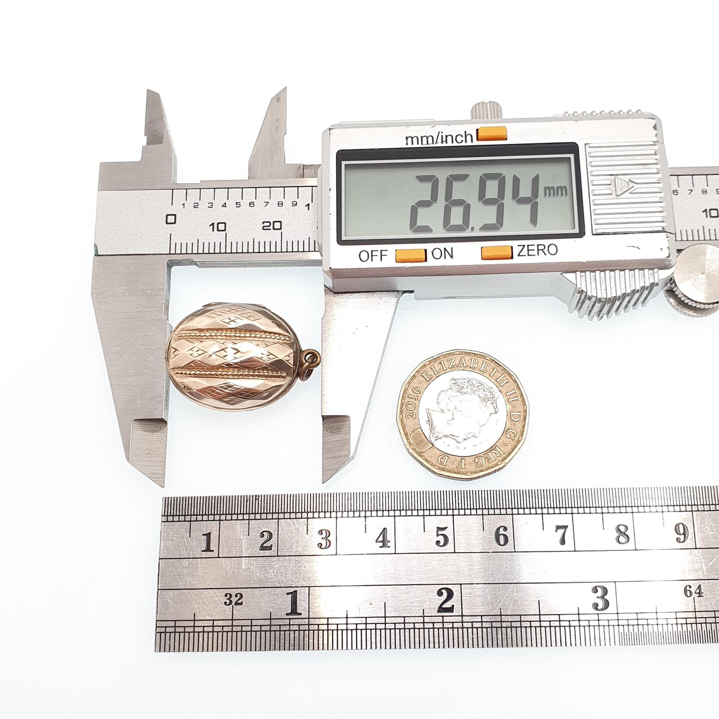 Antique 9ct Gold Locket Large Oval Solid 9k 375 Engraved Small Cute Pendant Love Gift Back & Front Necklace Jewelry Womens Jewellery