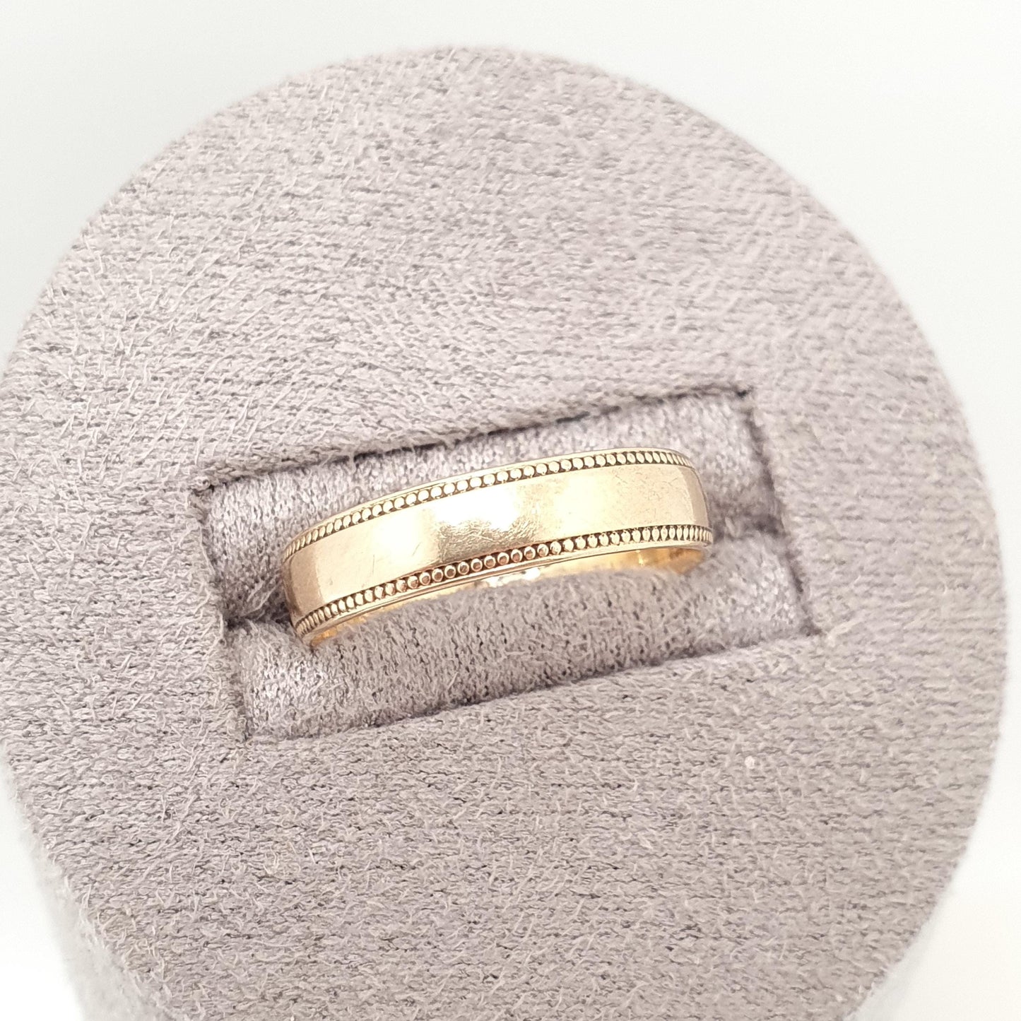 Vintage 9ct 9kt Gold Band Ring Beaded Edge Solid 9k 375 Wedding Stacking Stacker Gift Yellow Smooth Mens Womens Fine Jewelry Jewellery
