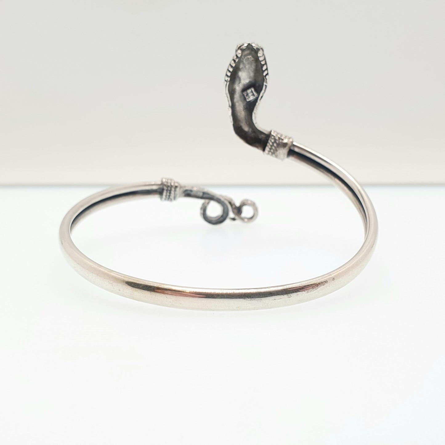 Antique Solid Silver Snake Bangle Bracelet Victorian Bypass Crossover Serpent Fine Estate Rare Vintage Womens Jewellery Jewelry
