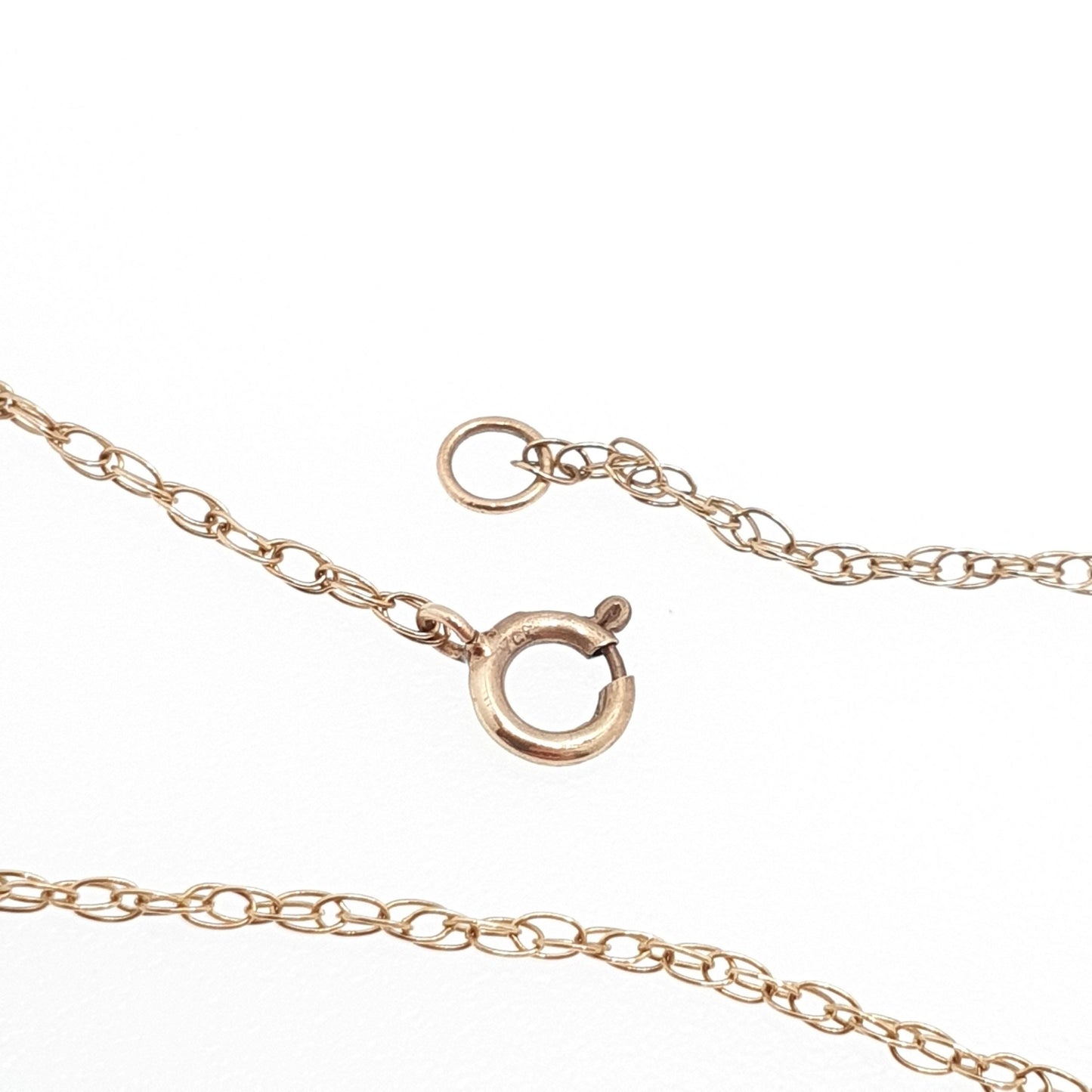 Vintage 9k 9ct Gold Chain Necklace Rope Link 41cm 16.1" 0.55g Twisting Cable Link Helix Long Fine Solid 375 9 Carat Women Jewelry Jewellery