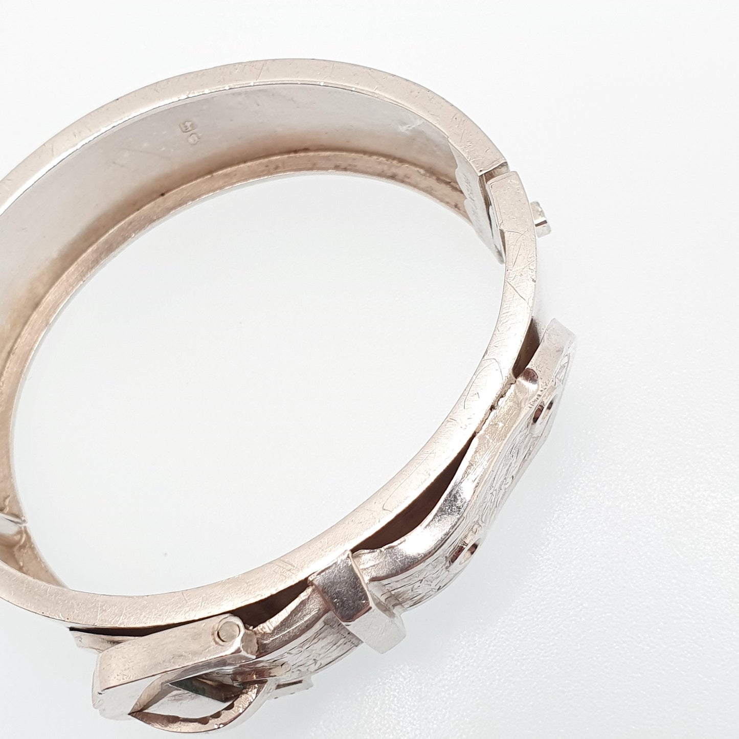Antique Victorian Sterling Silver Buckle Bracelet Snap Bangle 1883 Hallmark Belt Hand Engraved Fine Estate 1800s Belt Vintage Womens