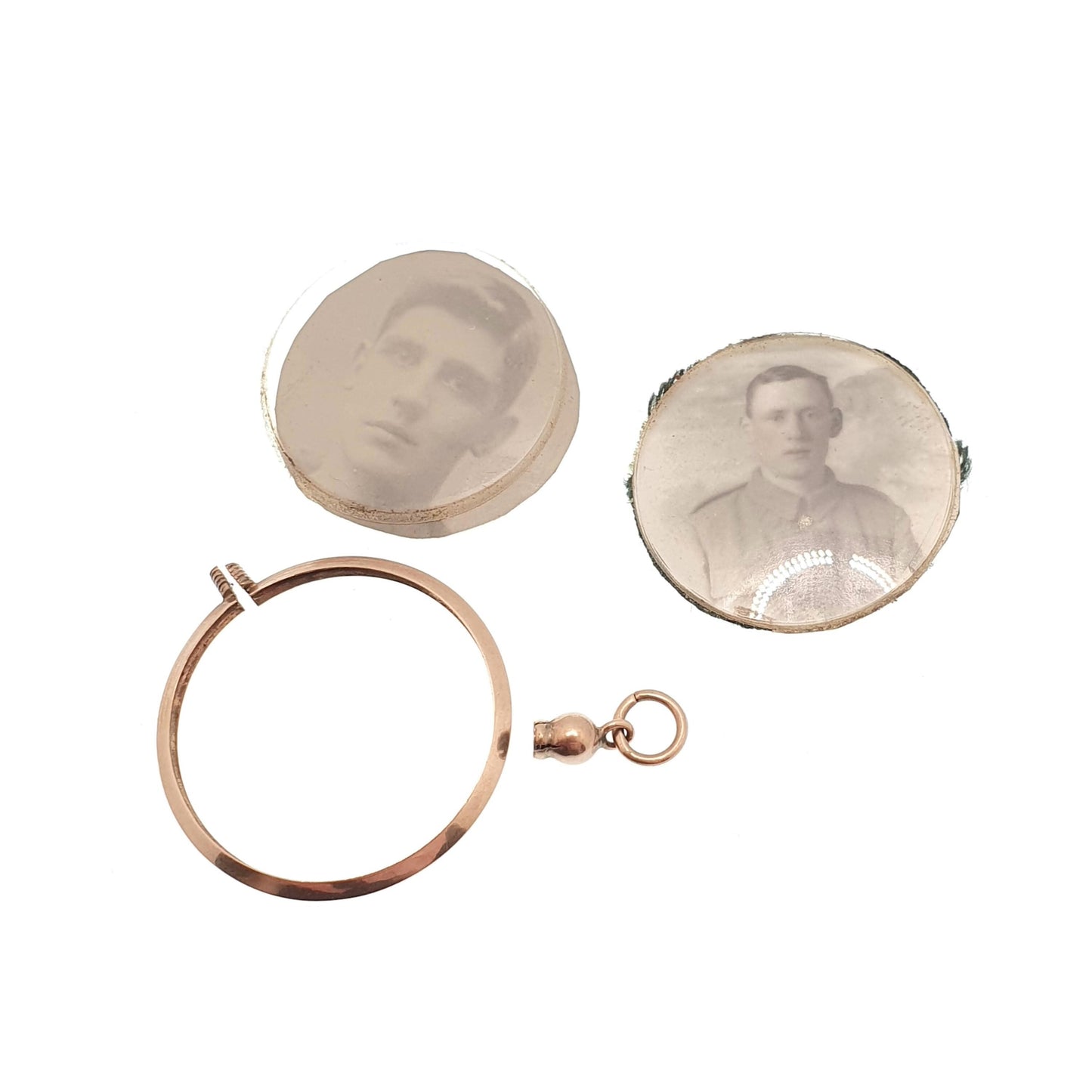 Antique 9ct Rose Gold Locket Pendant Necklace 1912 Hallmark Solid 375 9k Round Plain Vintage Photo Picture Glass Gift Jewelry Jewellery