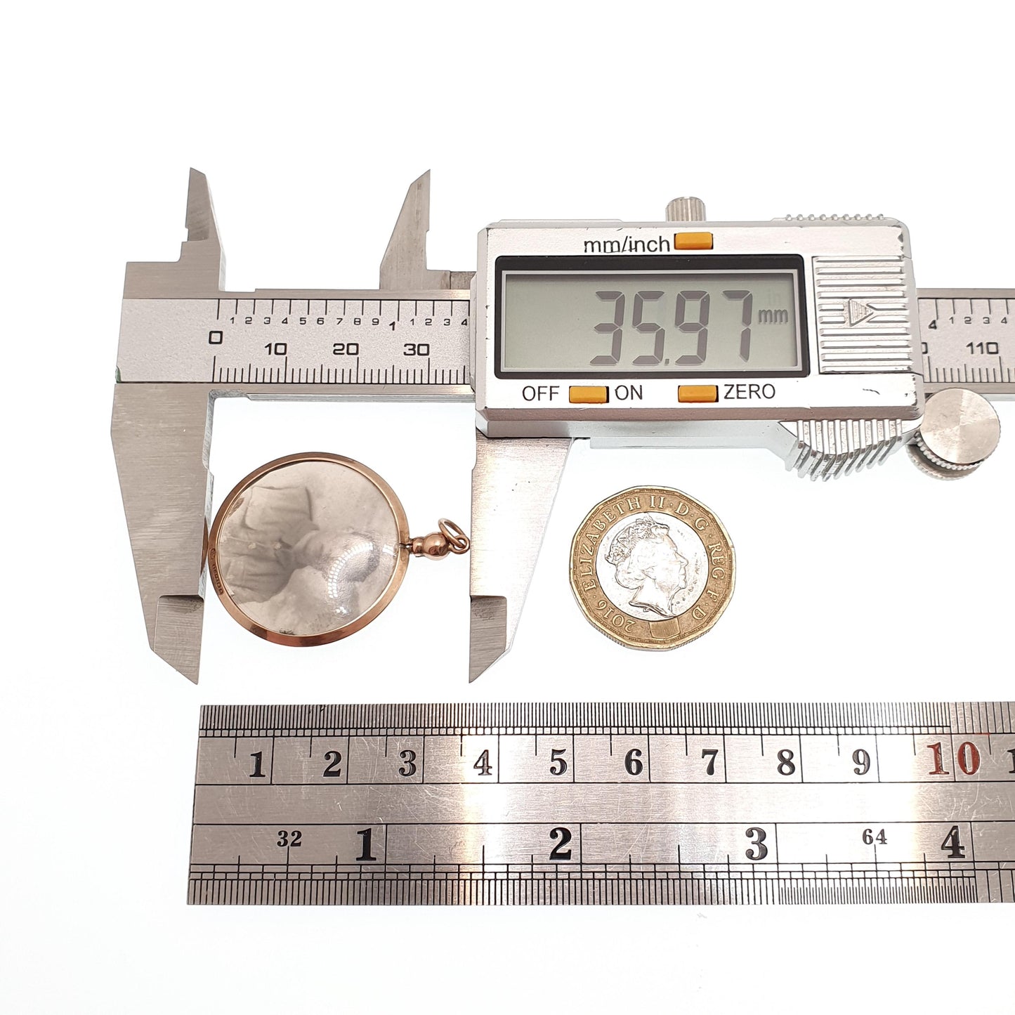 Antique 9ct Rose Gold Locket Pendant Necklace 1912 Hallmark Solid 375 9k Round Plain Vintage Photo Picture Glass Gift Jewelry Jewellery