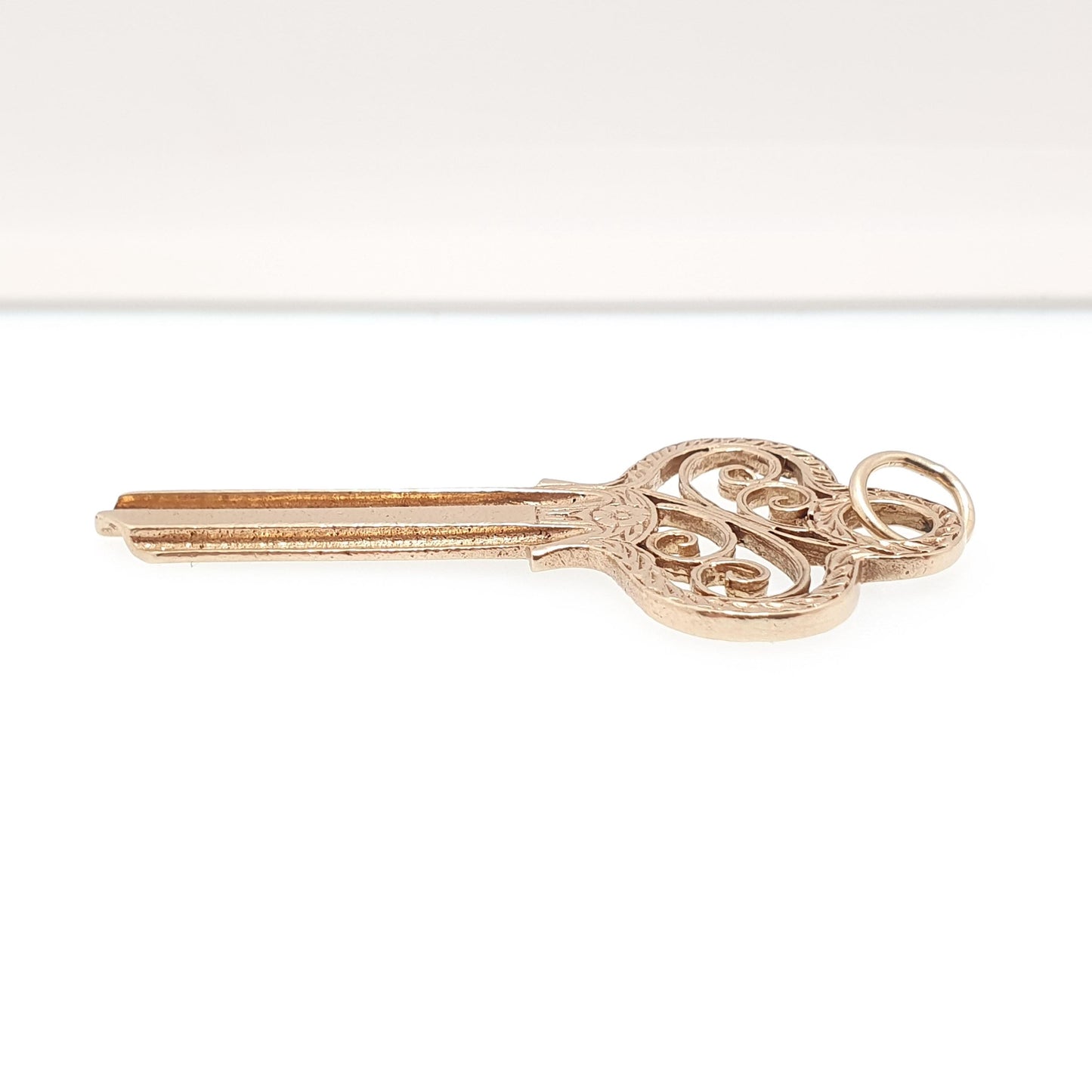 Vintage 9ct 9kt Gold Key Pendant Necklace Large Big 1965 Hallmark Retro Solid 9k Skeleton Door Yale Style Mens Womens Jewelry Jewellery