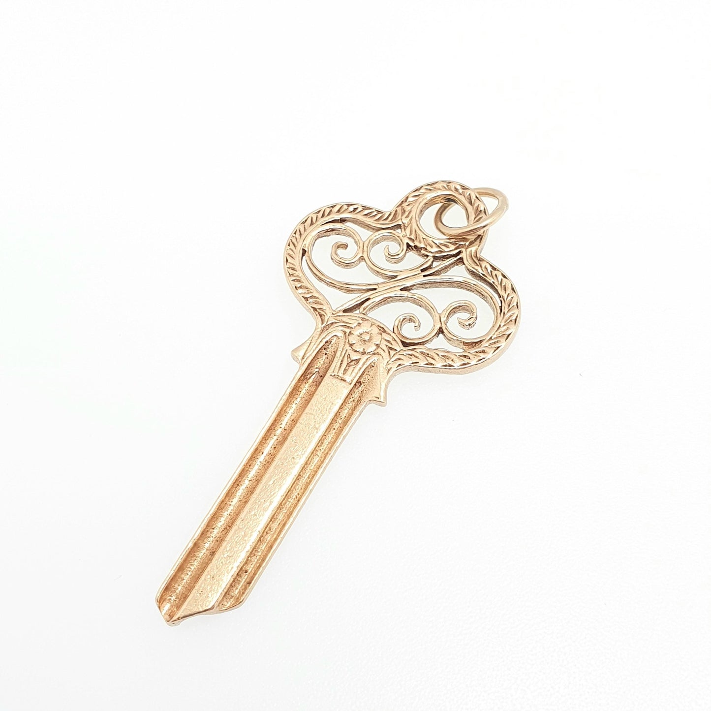 Vintage 9ct 9kt Gold Key Pendant Necklace Large Big 1965 Hallmark Retro Solid 9k Skeleton Door Yale Style Mens Womens Jewelry Jewellery