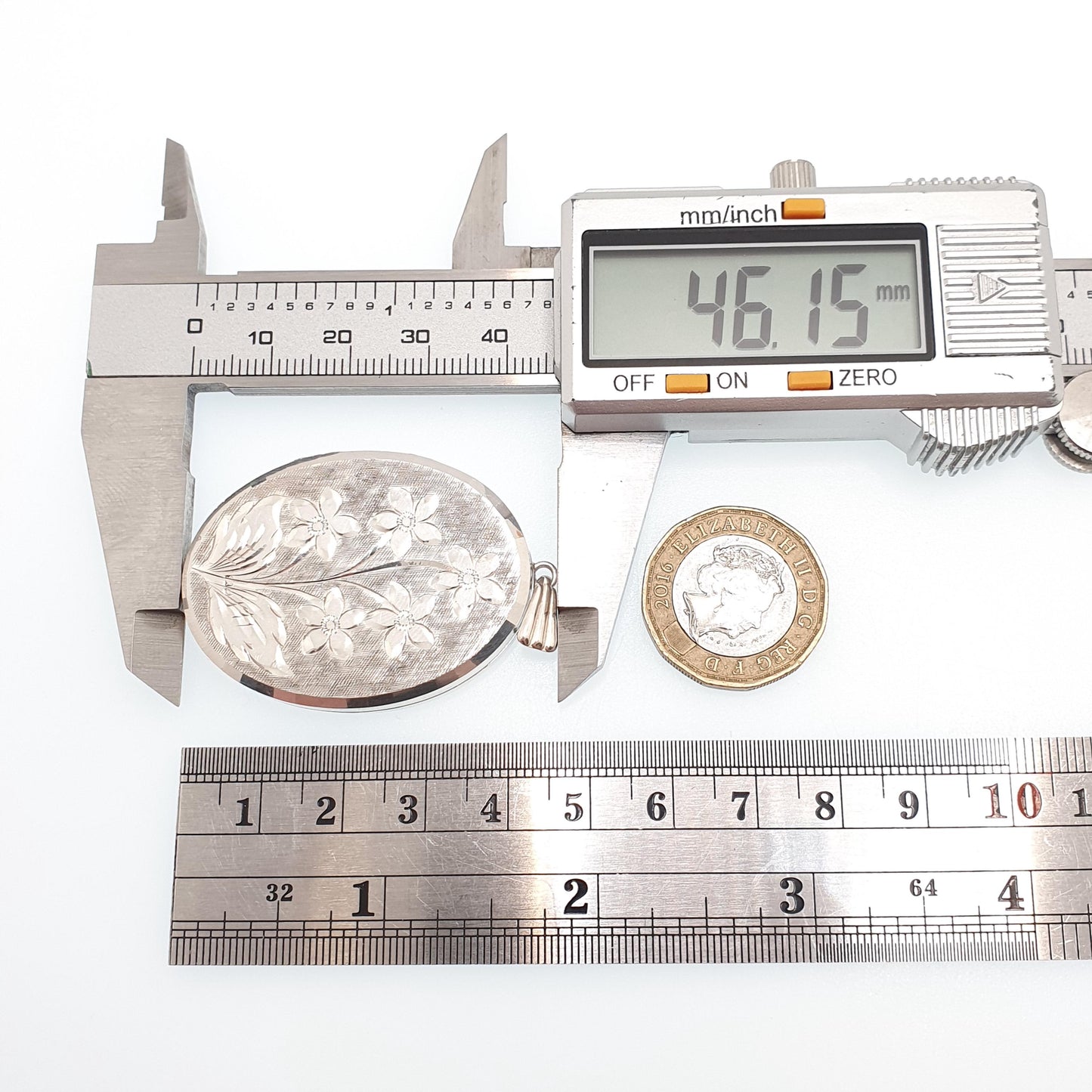 Vintage GEORG JENSEN Sterling Silver Locket Very Large Big 1973 Hallmark Engraved Necklace Pendant Picture Photo Womens Jewelry Jewellery